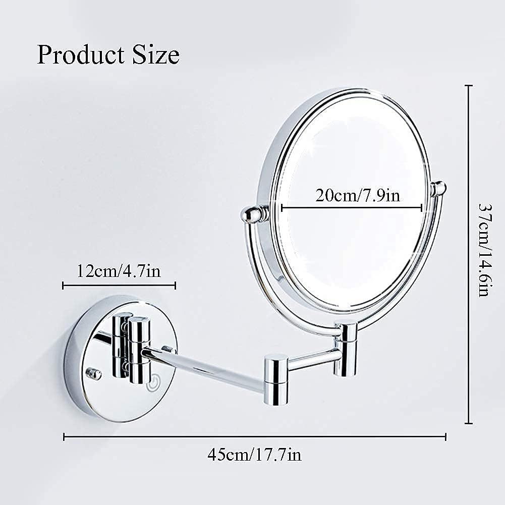 DEIHGE 8 Inch Double-Sided Magnifying Vanity Mirror with LED