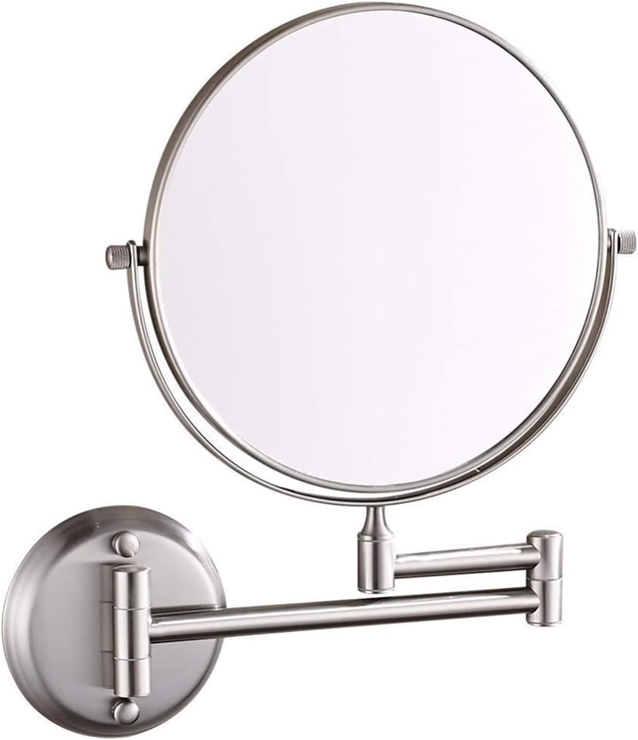 Wall Mounted Lighted Makeup Mirror with Nickel Finish and 360 Swivel