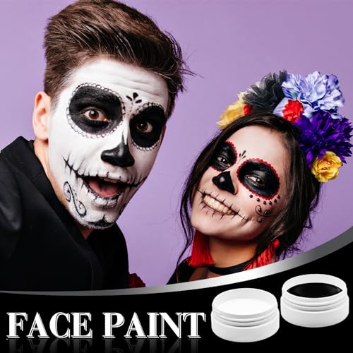 GCCL Black White Face Paint Set - 247 oz Professional Kit