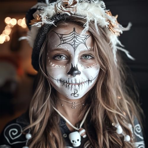 BOBISUKA Halloween Face Paint Kit with Crystal Sheet