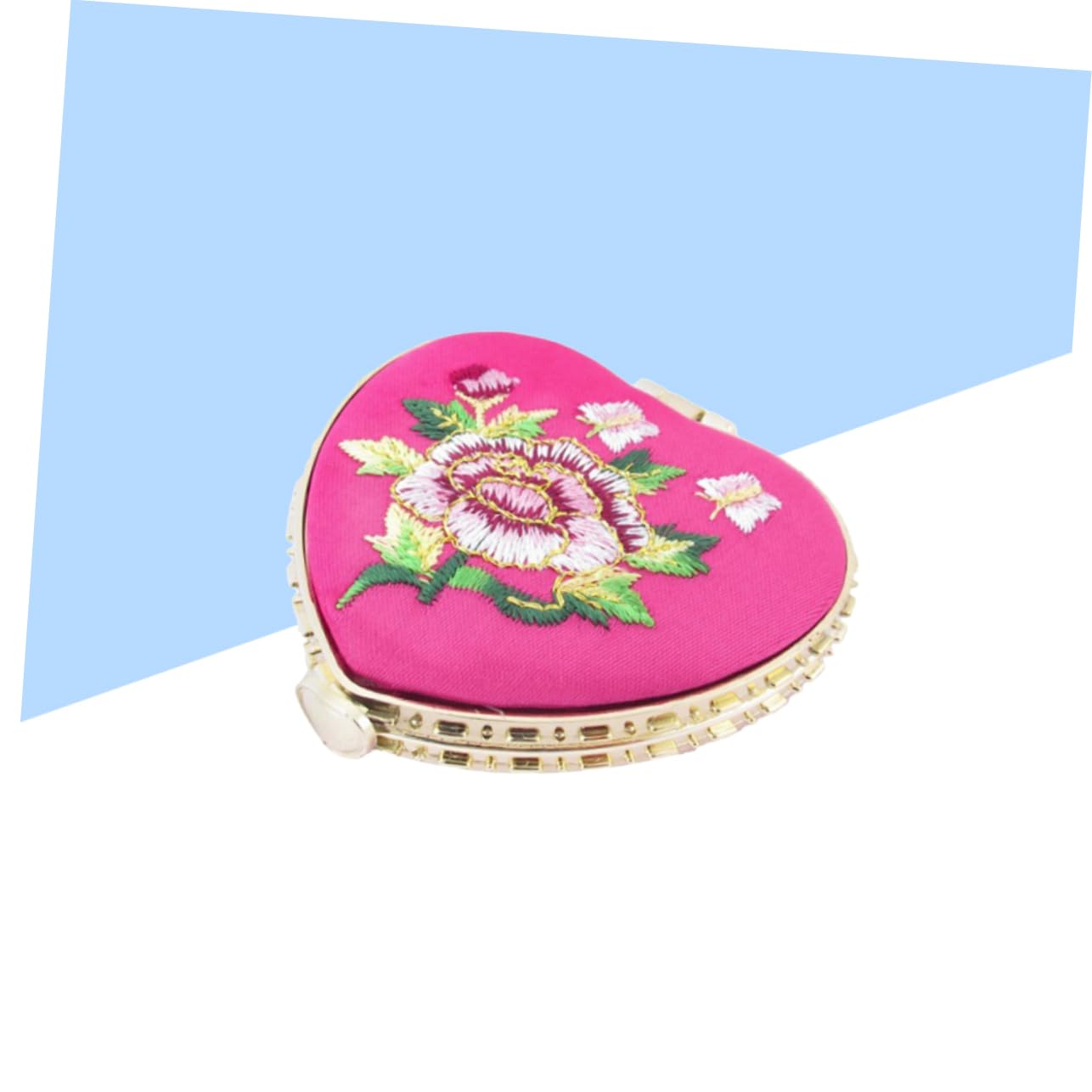 Beavorty Compact Portable Mini Makeup Mirror Double-Sided Heart Design