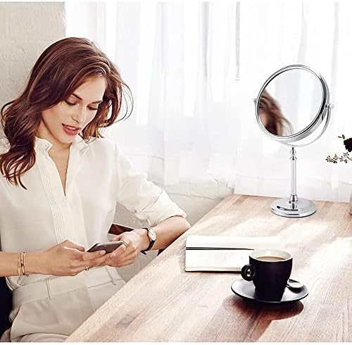 360 Degree Rotatable Double-Sided Makeup Mirror with 2x Magnifying Glass