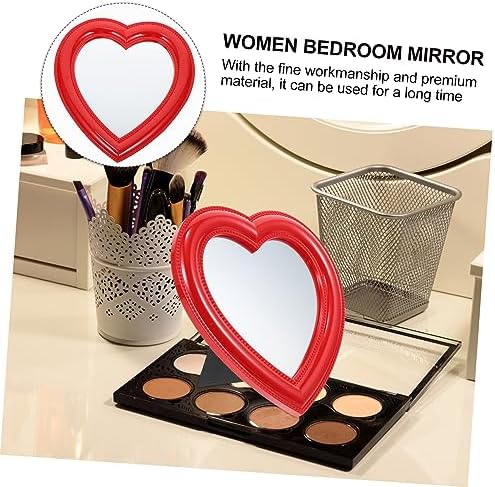 Heart Shaped Desktop Makeup Mirror with HD Clarity