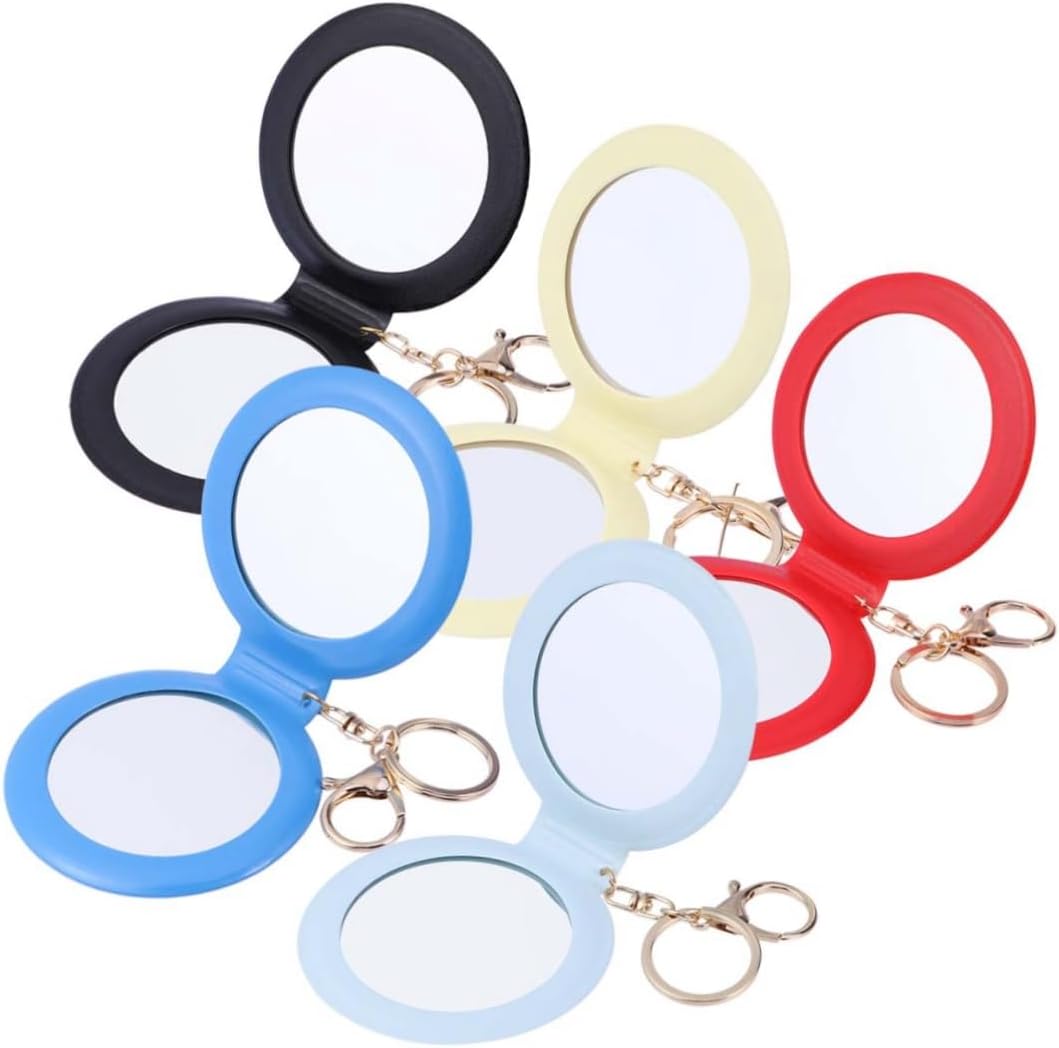 Angoily Mini Travel Makeup Mirror with PU Leather Frame