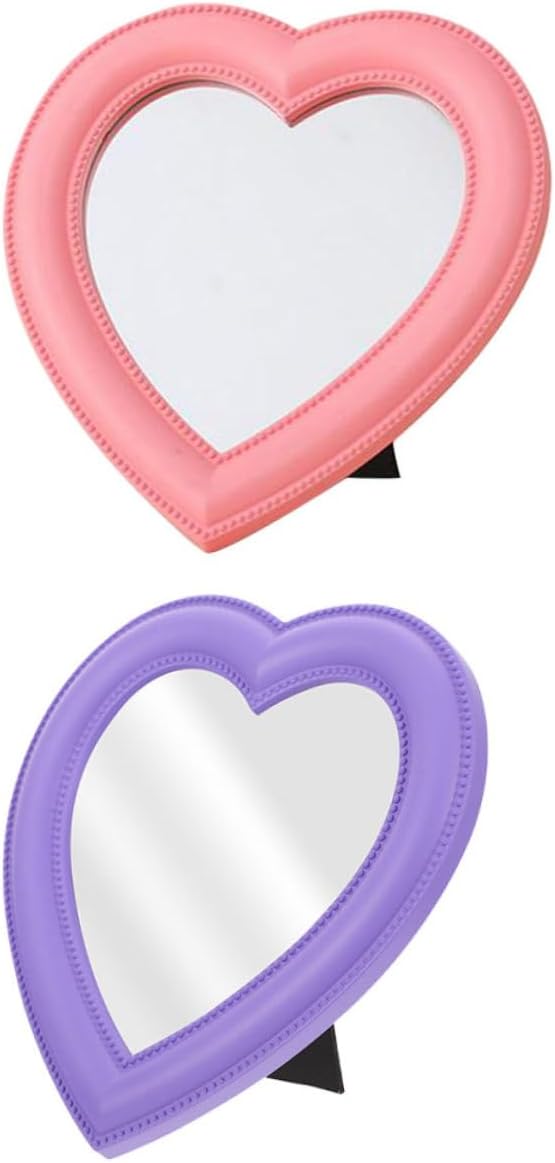 Gatuida 2pcs Heart Shape Makeup Mirror