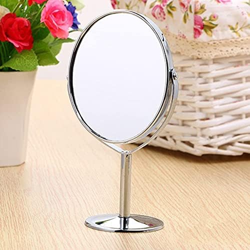 360 Degree Rotatable Double-Sided Makeup Mirror with 2x Magnifying Glass