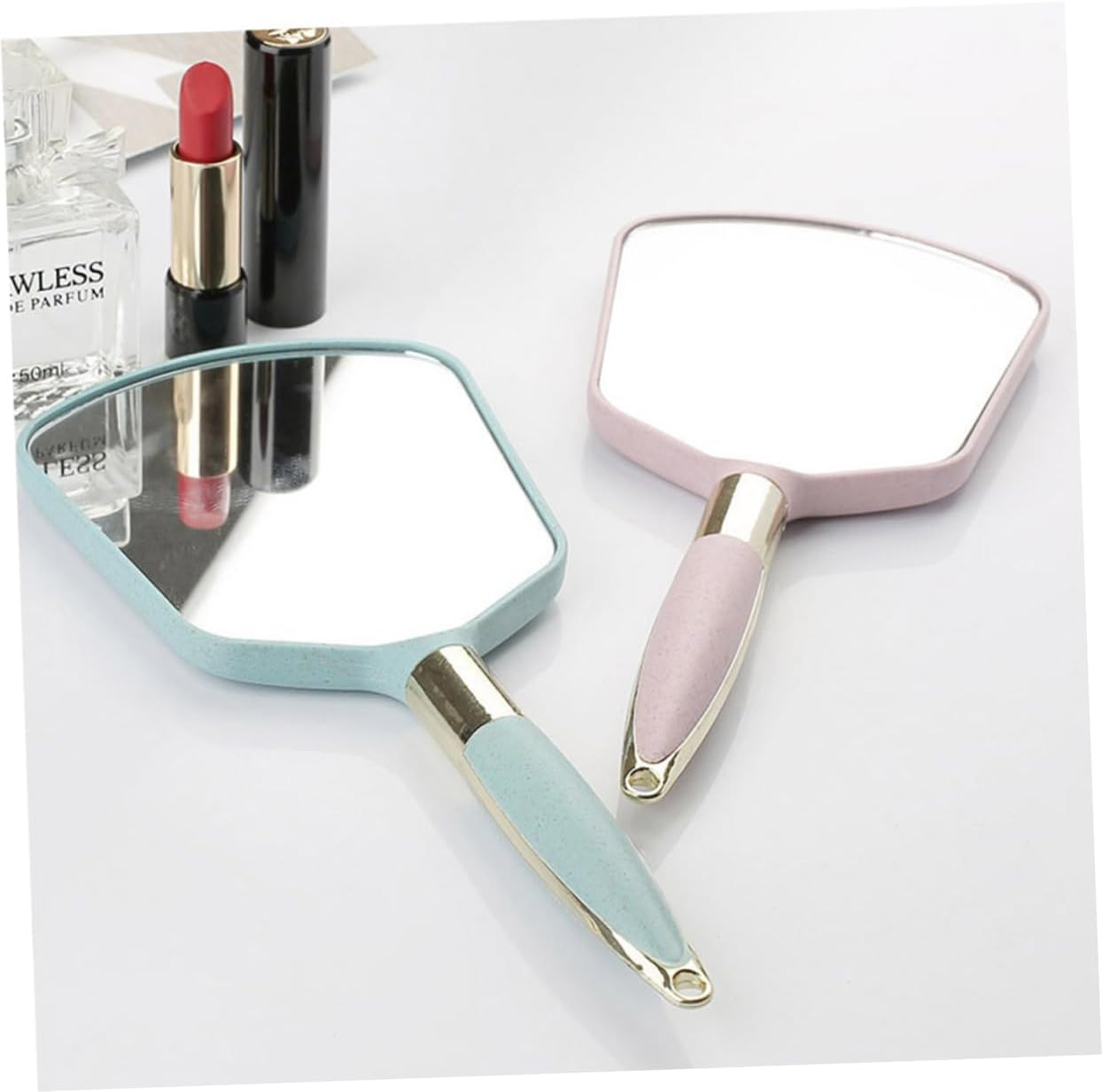 VALICLUD Wall Mounted Handheld Mirror with Ergonomic Handle