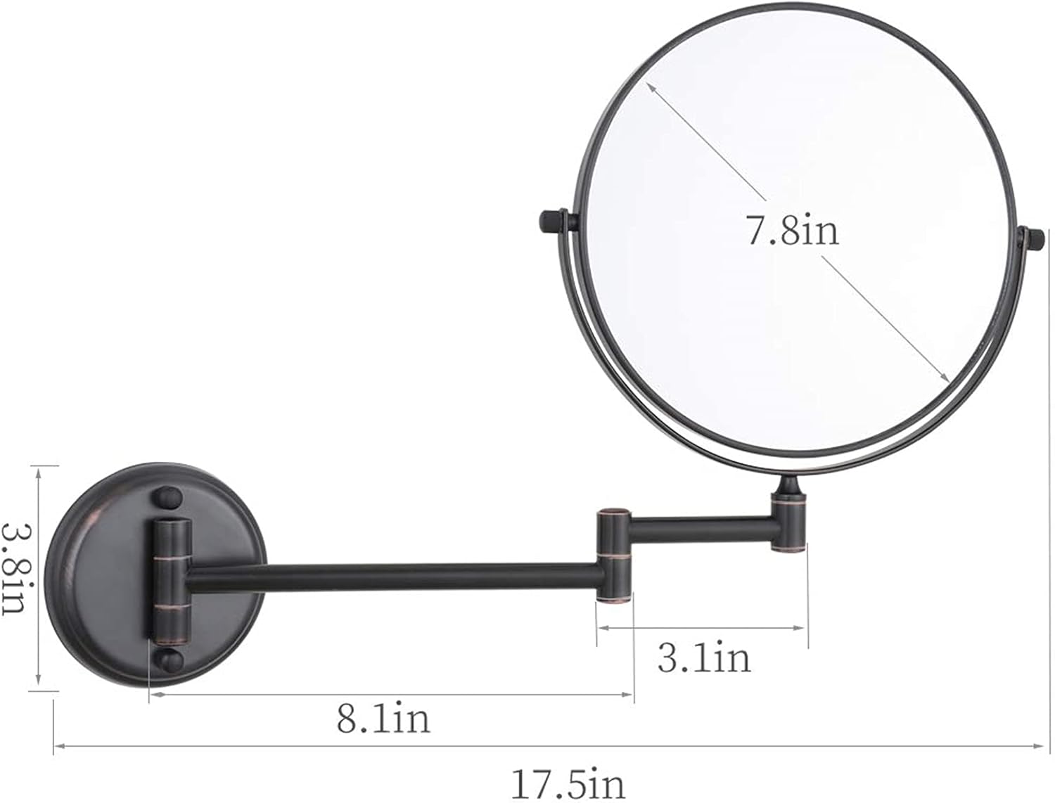 NOVOCE 8 Inch Adjustable Makeup Mirror with 3X Magnification