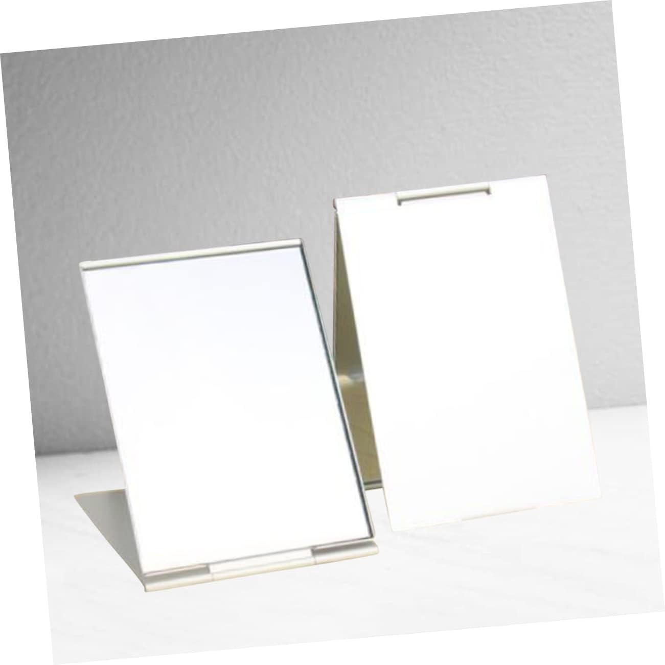 BESTYASH 2pcs Ultra Thin Aluminum Makeup Mirrors