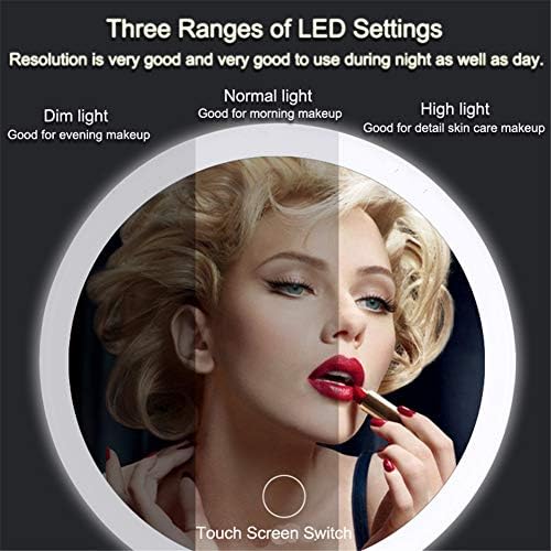 Rechargeable Lighted Makeup Mirror with 3 Bright Levels and Touch Screen