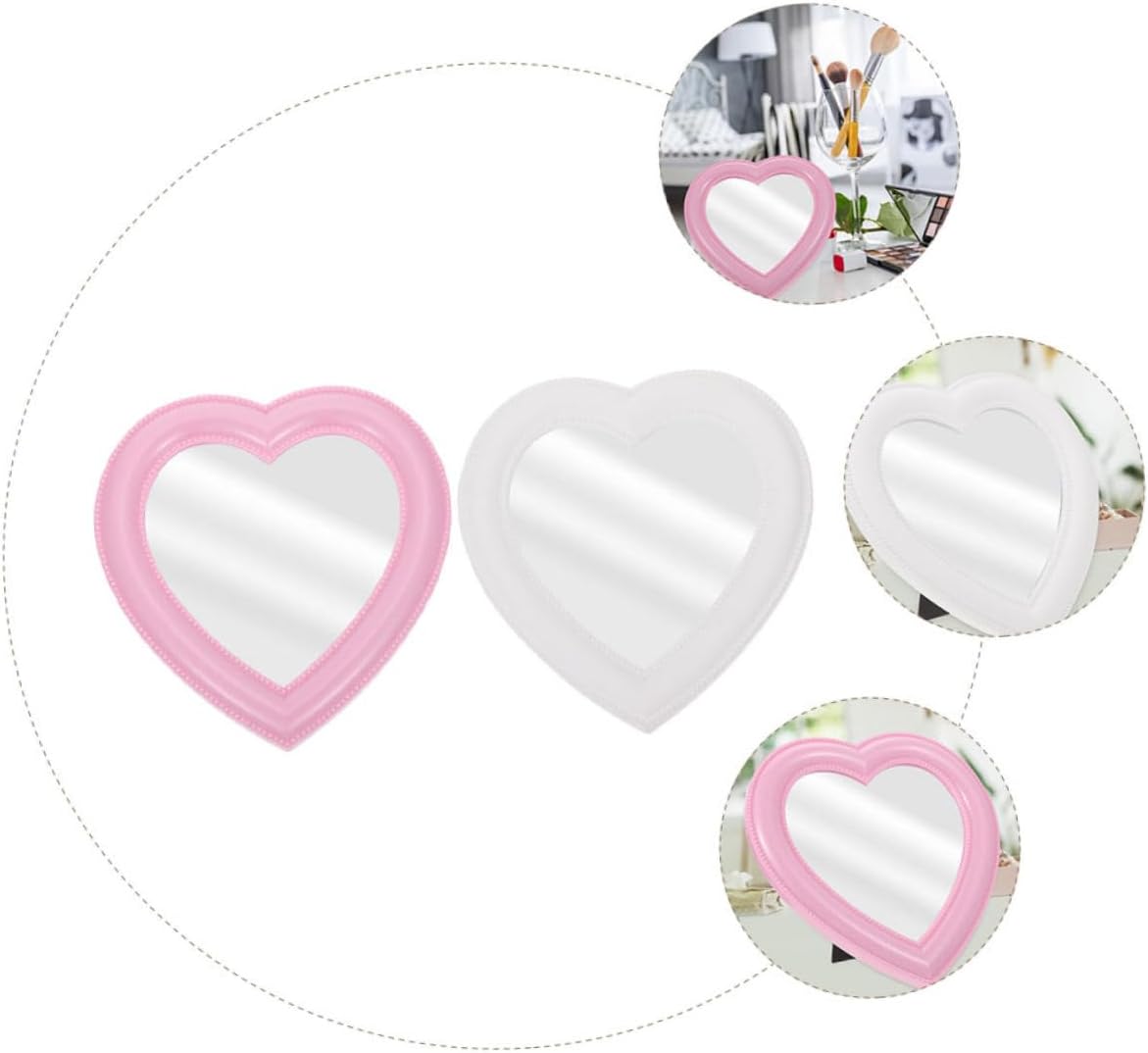 MAGICLULU Heart Shaped Makeup Mirror 2 Pack 1