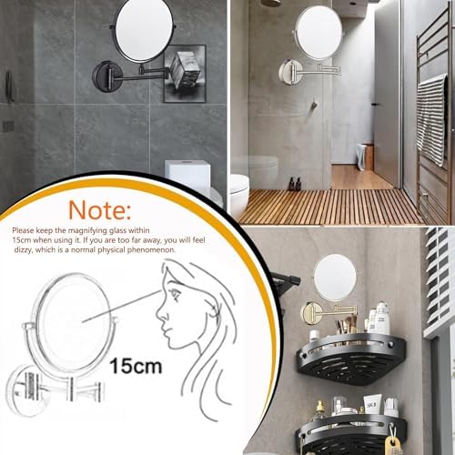 8 Wall Mounted Makeup Mirror with 3X5X10X Magnification 1