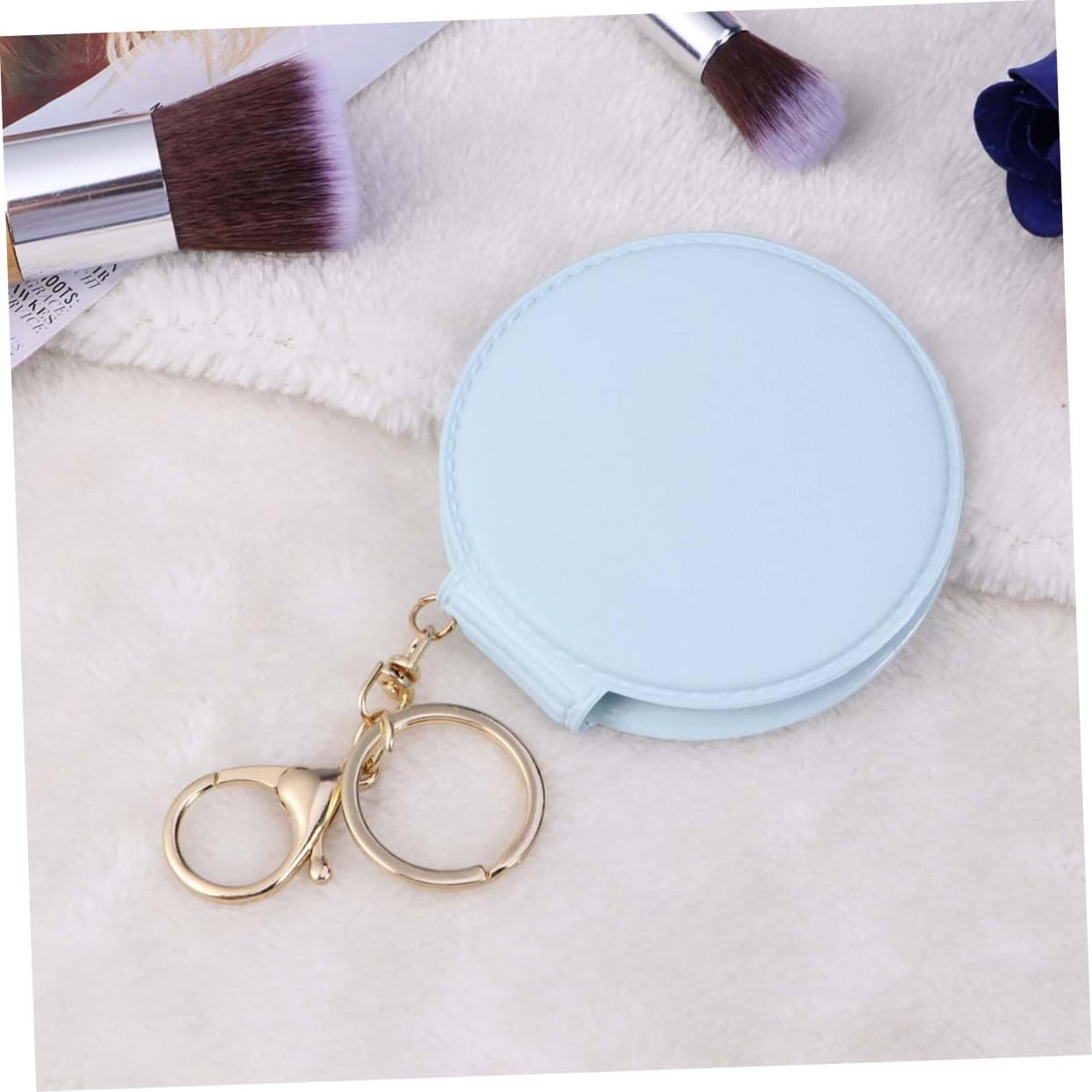 Angoily Mini Travel Makeup Mirror with PU Leather Frame
