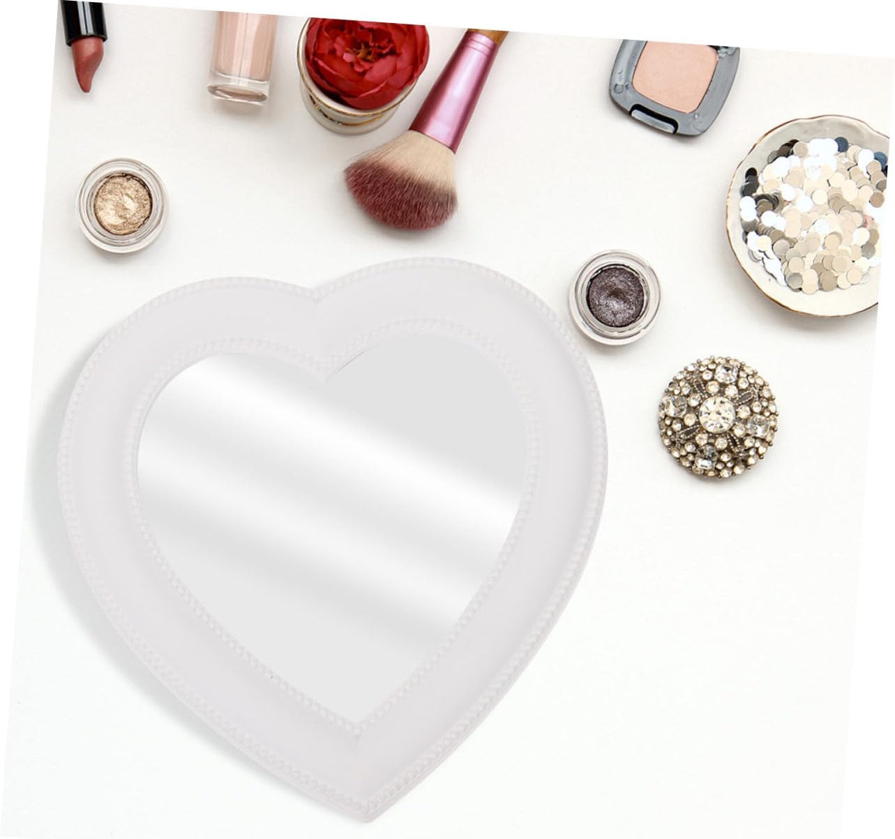 HAPINARY Heart Shape Vanity Mirror Set 2pcs Wall Mounted