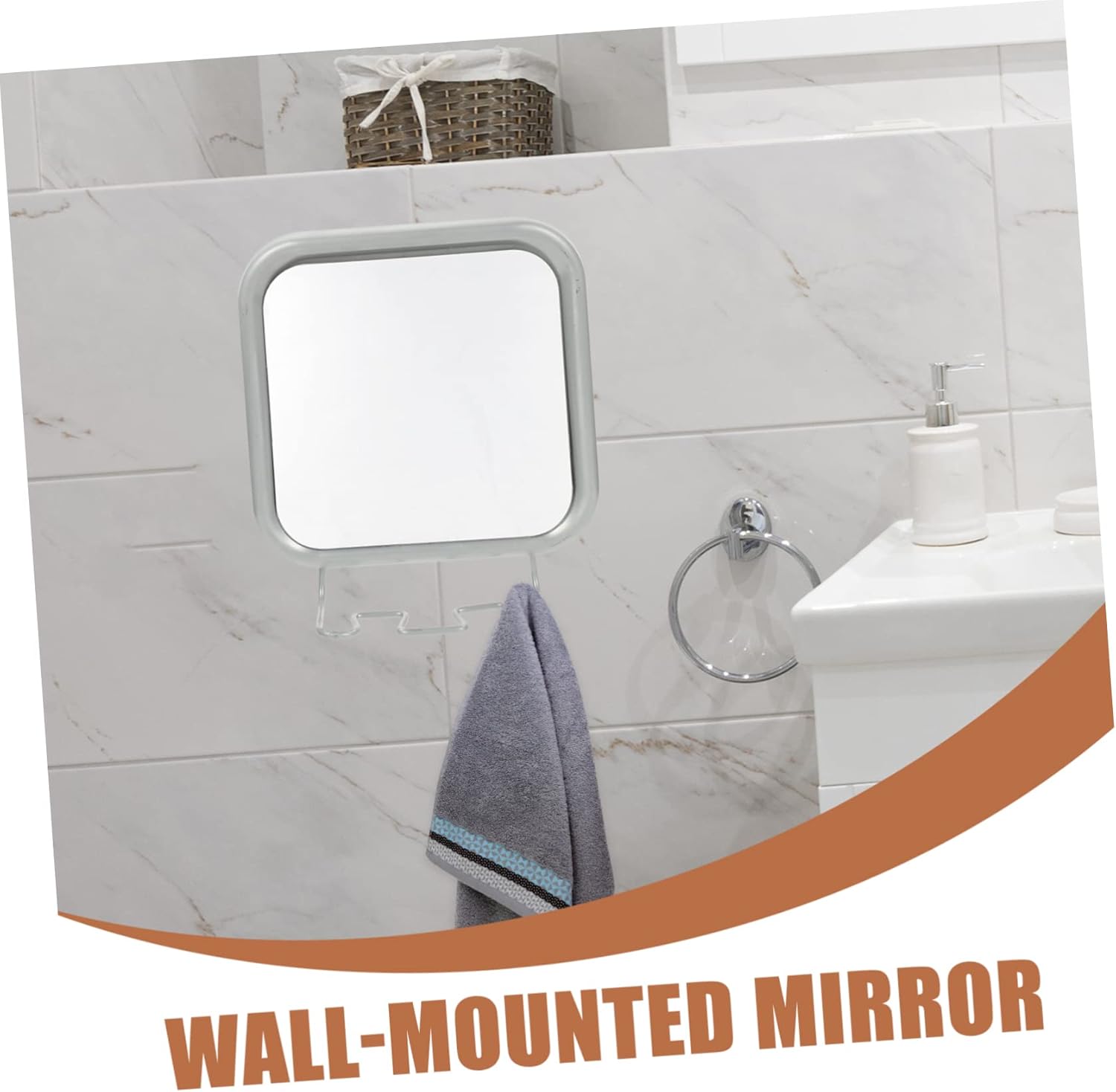 Stylish Hook Vanity Mirror with Light for Bath and Shower