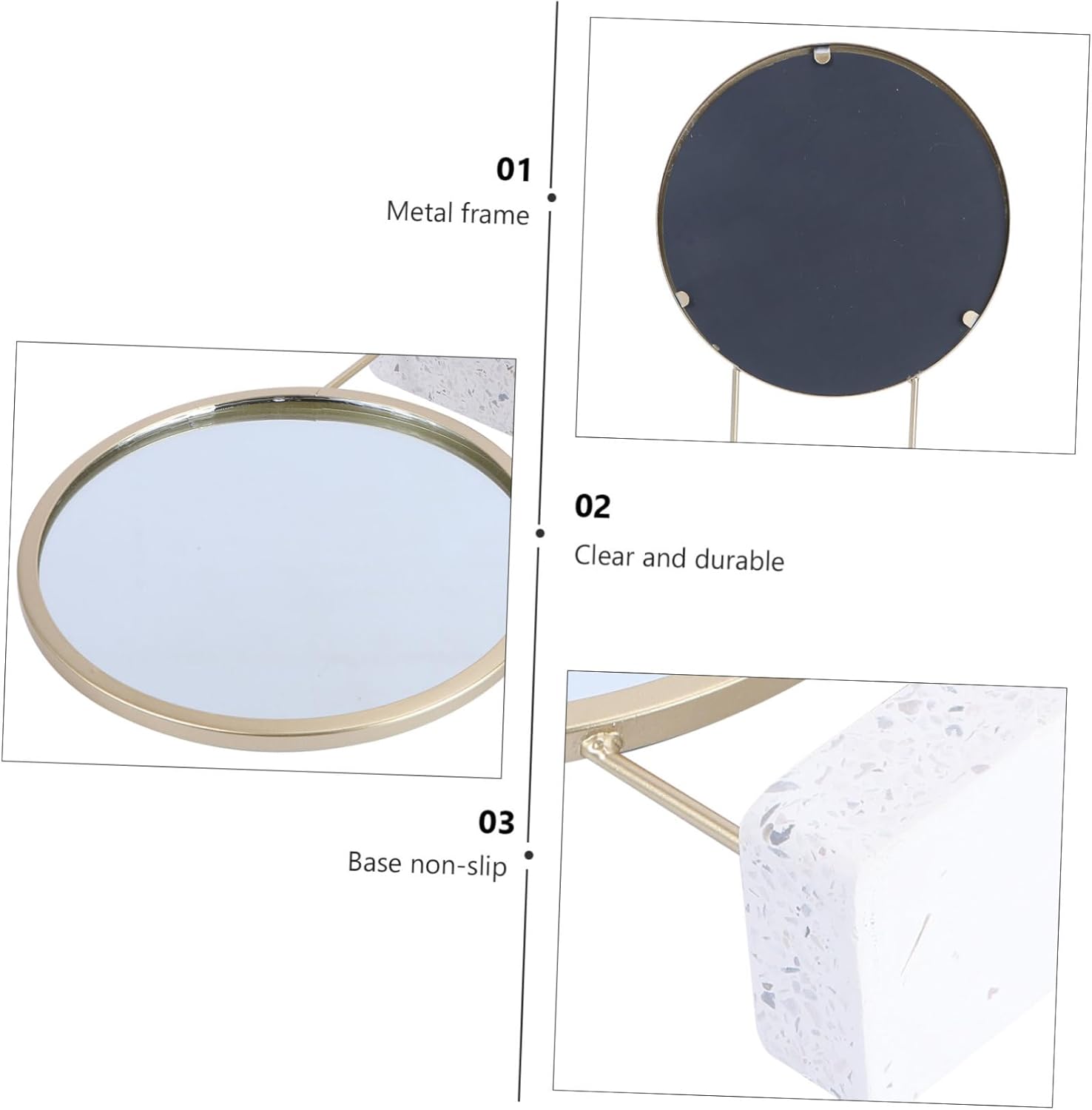 IMIKEYA Portable Makeup Mirror with Stand
