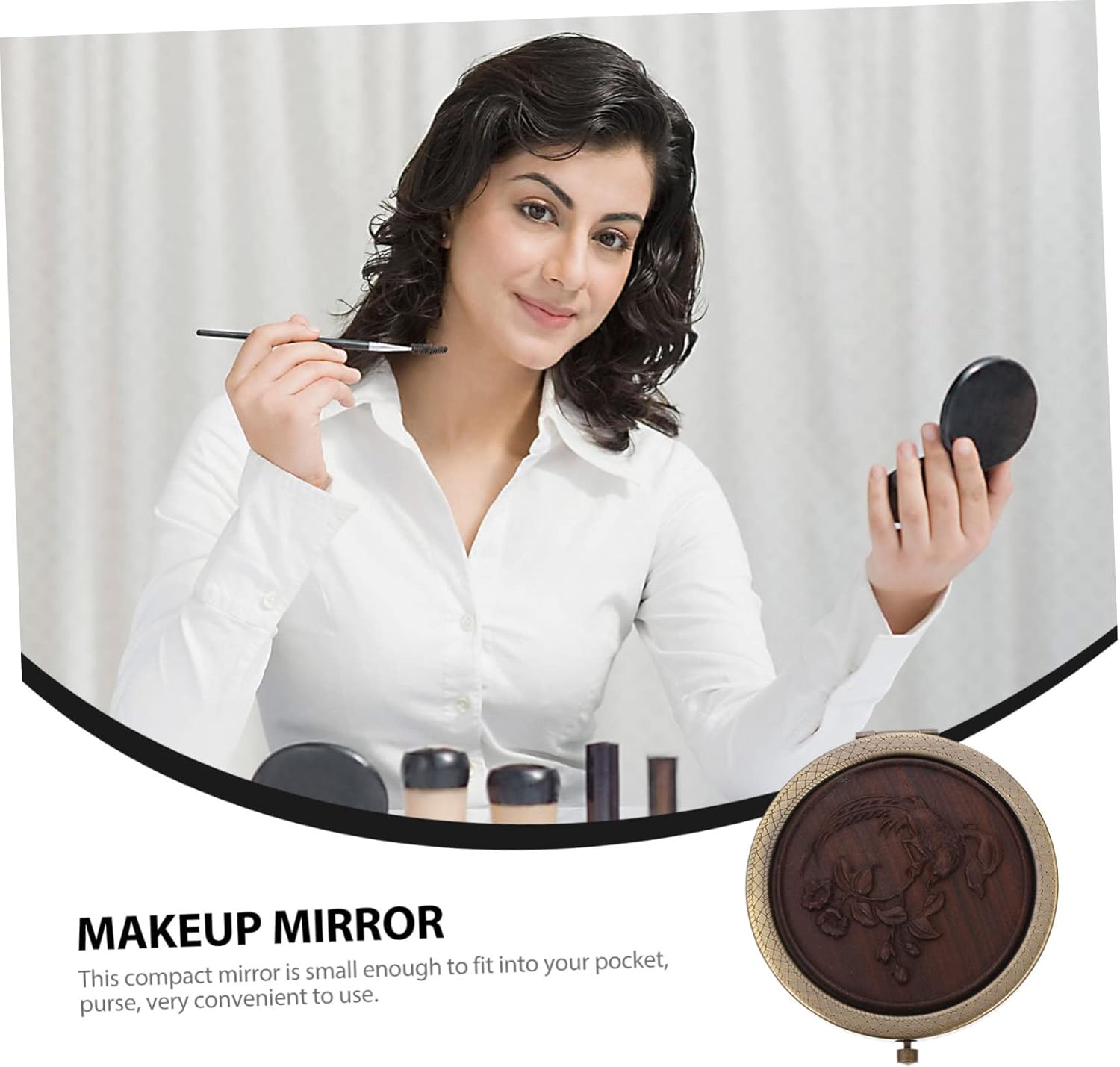 Ipetboom Foldable Makeup Mirror Two-Sided Glass