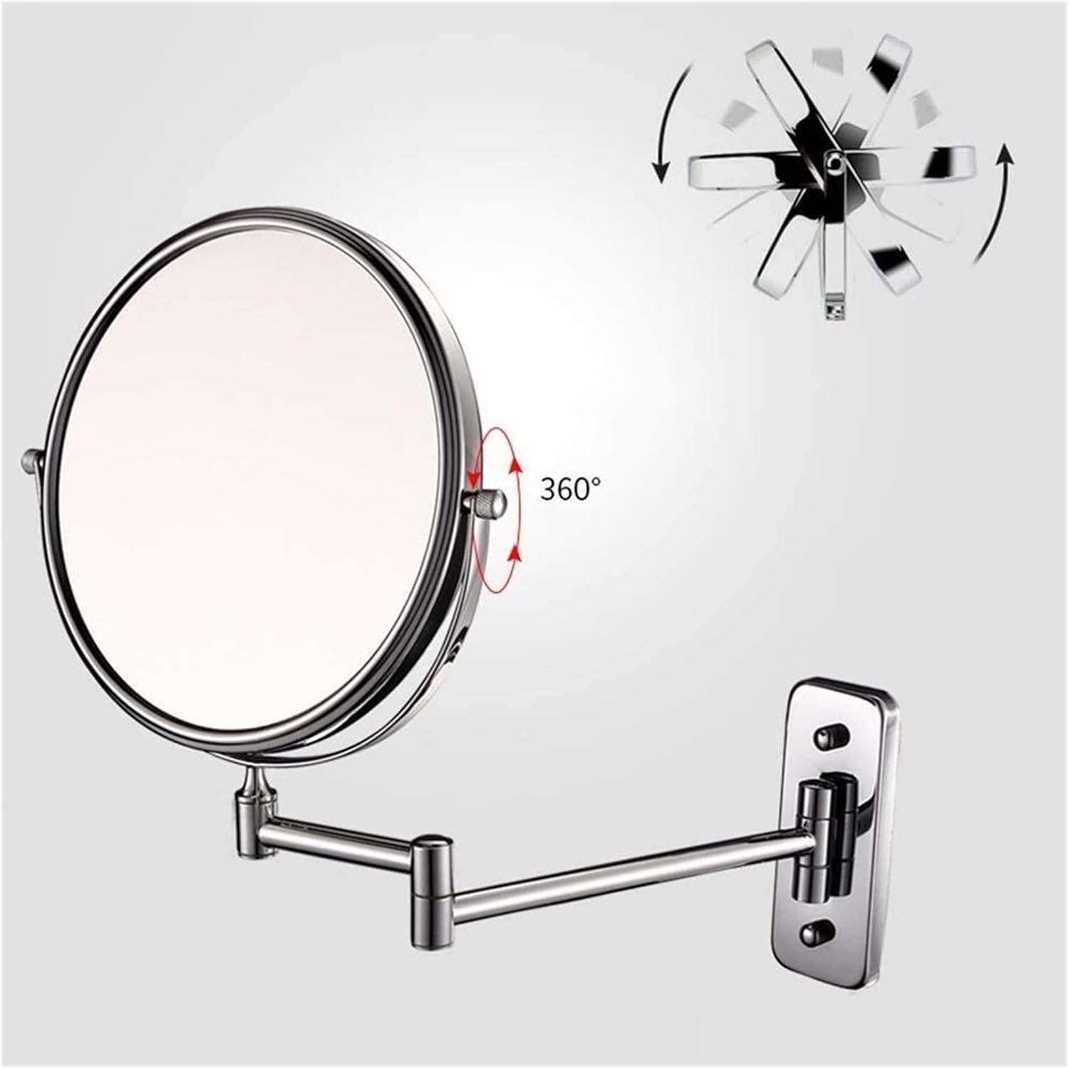 KARFRI 8-inch 10X Magnifying Wall-Mounted Vanity Mirror