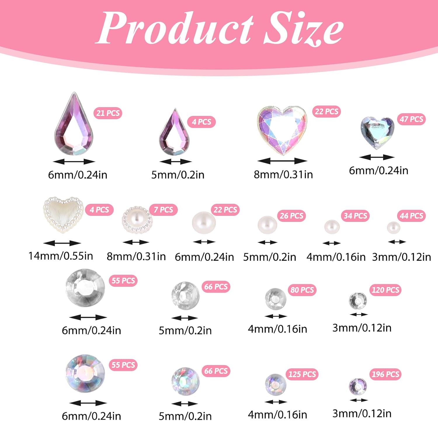 Trinkrittey 5 Sheet Face Gems Self Adhesive Stickers