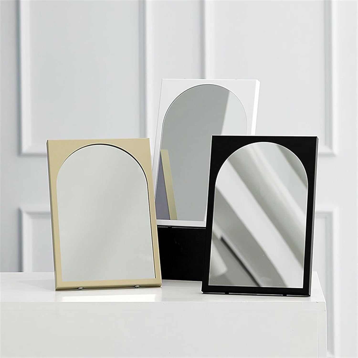 Vanity Makeup Mirror Minimalist Design Beige