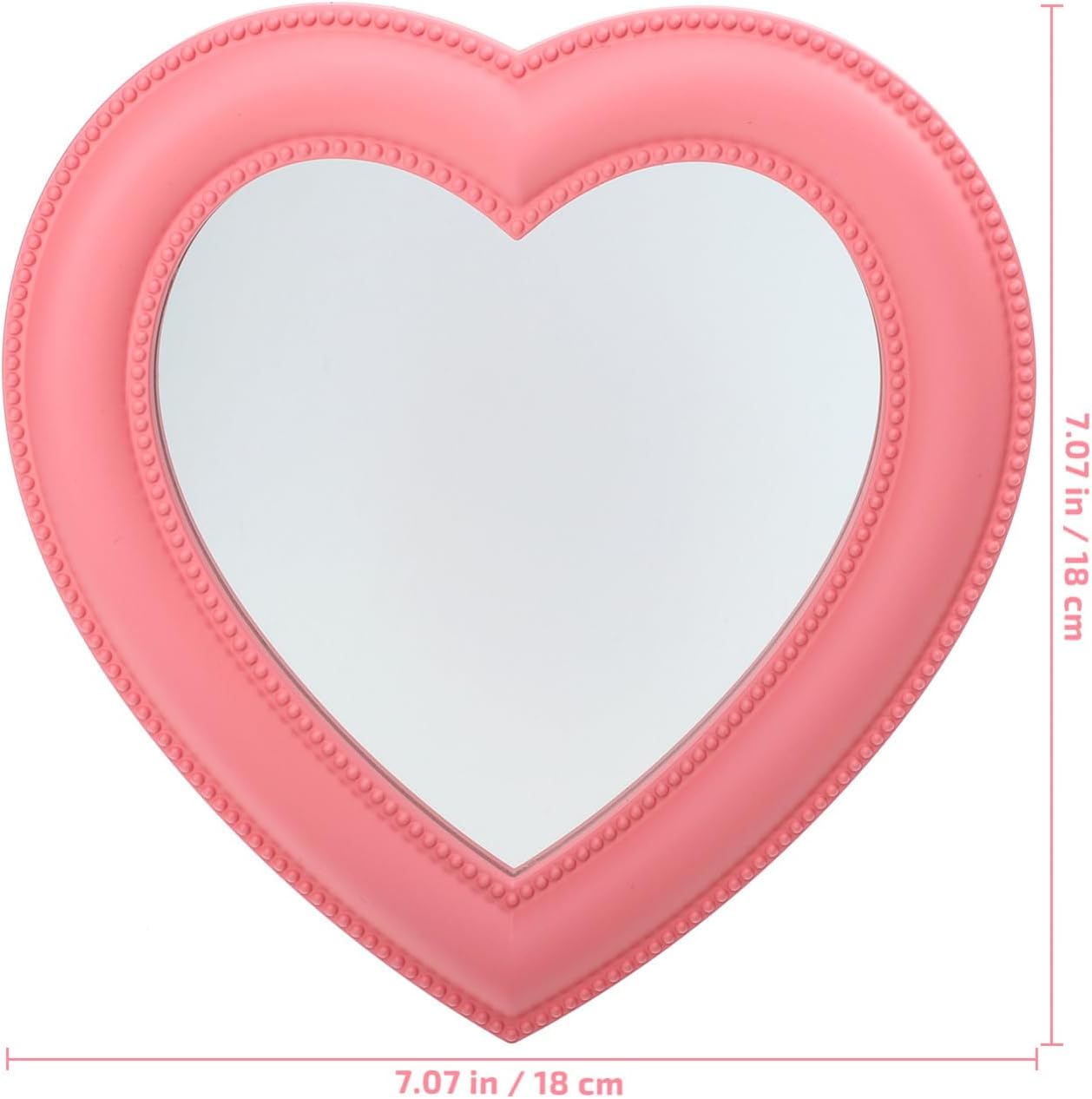 Wall-Mounted LED Pink Mirror Desktop Makeup Vanity