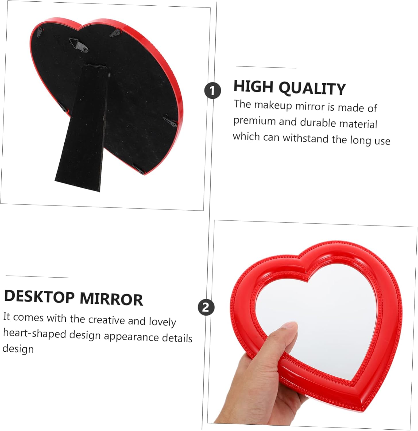 BESTYASH Heart Shaped Desktop Makeup Mirror 1