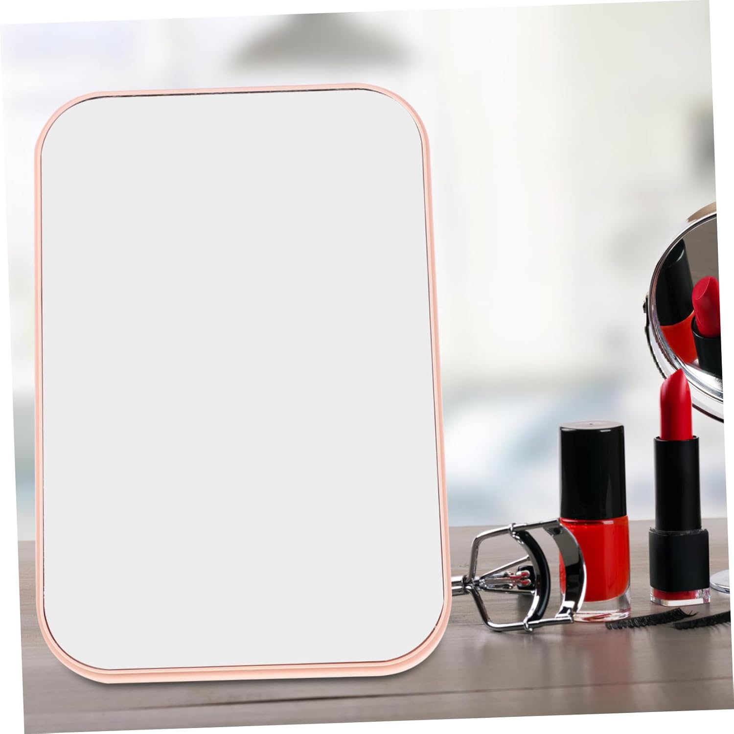 2pcs Portable Makeup Mirror with Wall Mount and Desktop Stand 1