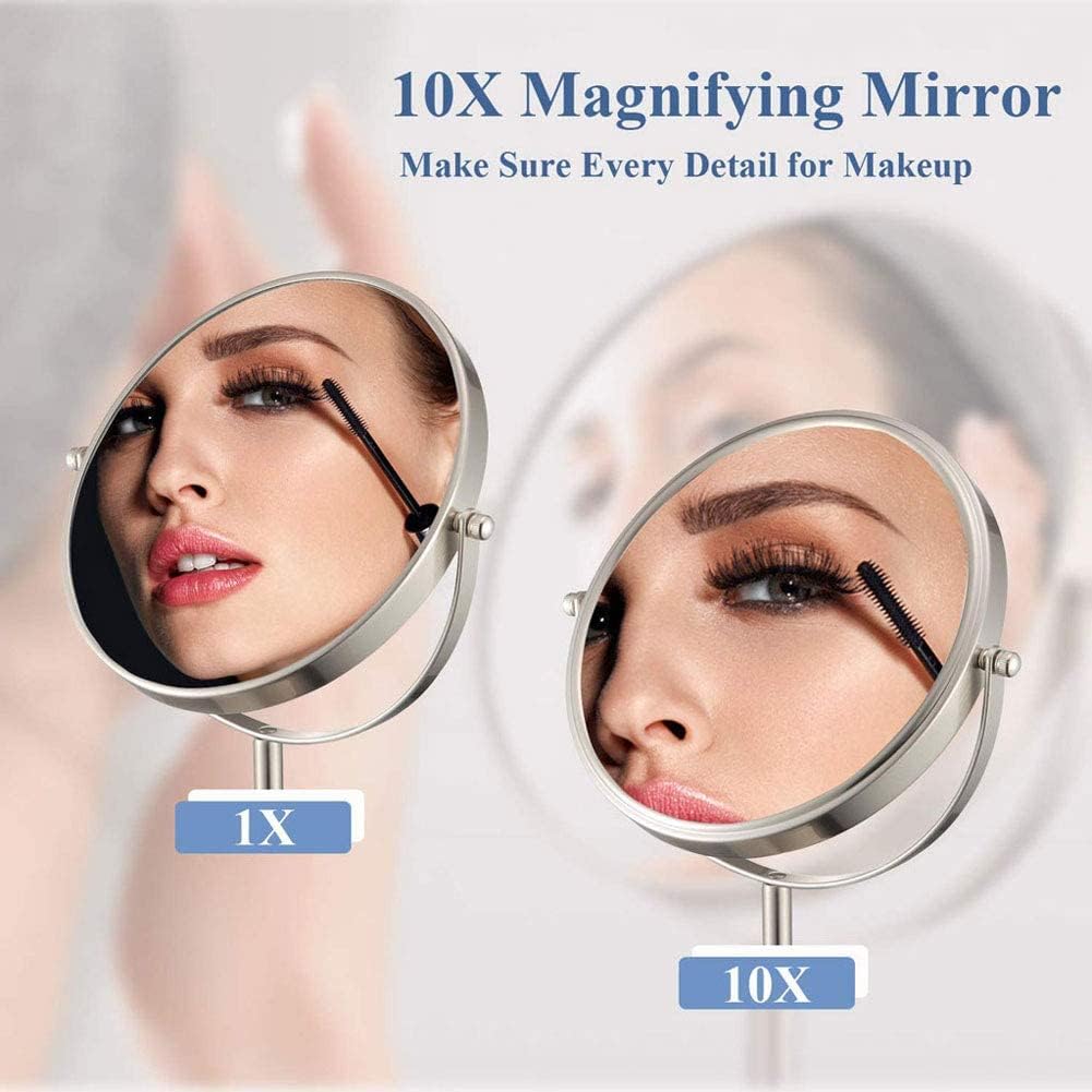 GALSOR LED Wall Mount Makeup Mirror 360 Swivel Double-Sided