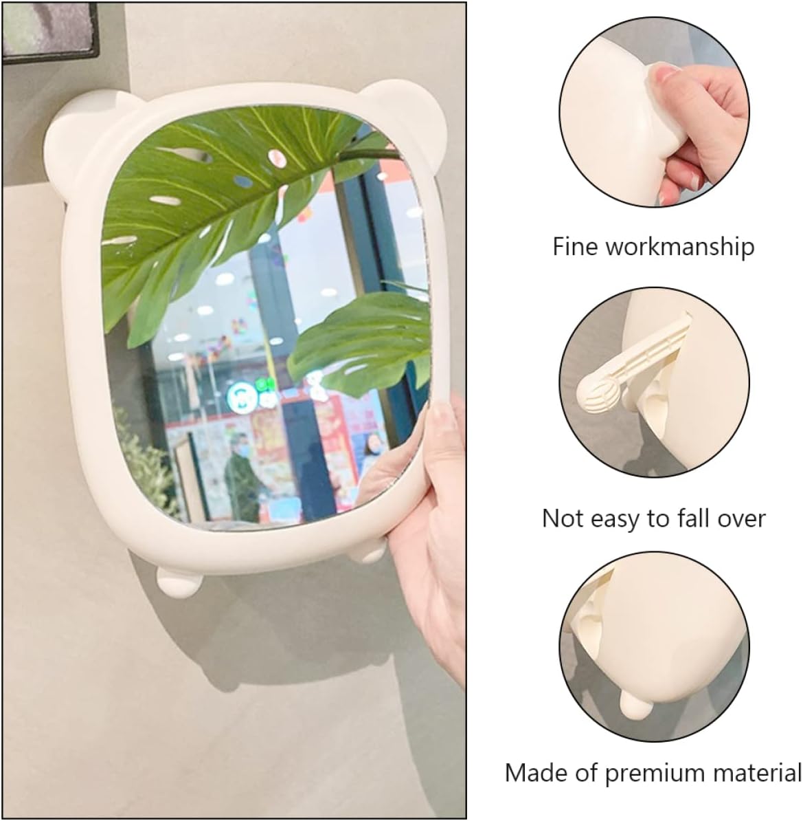 Hemoton Cute Bear Design Makeup Mirror