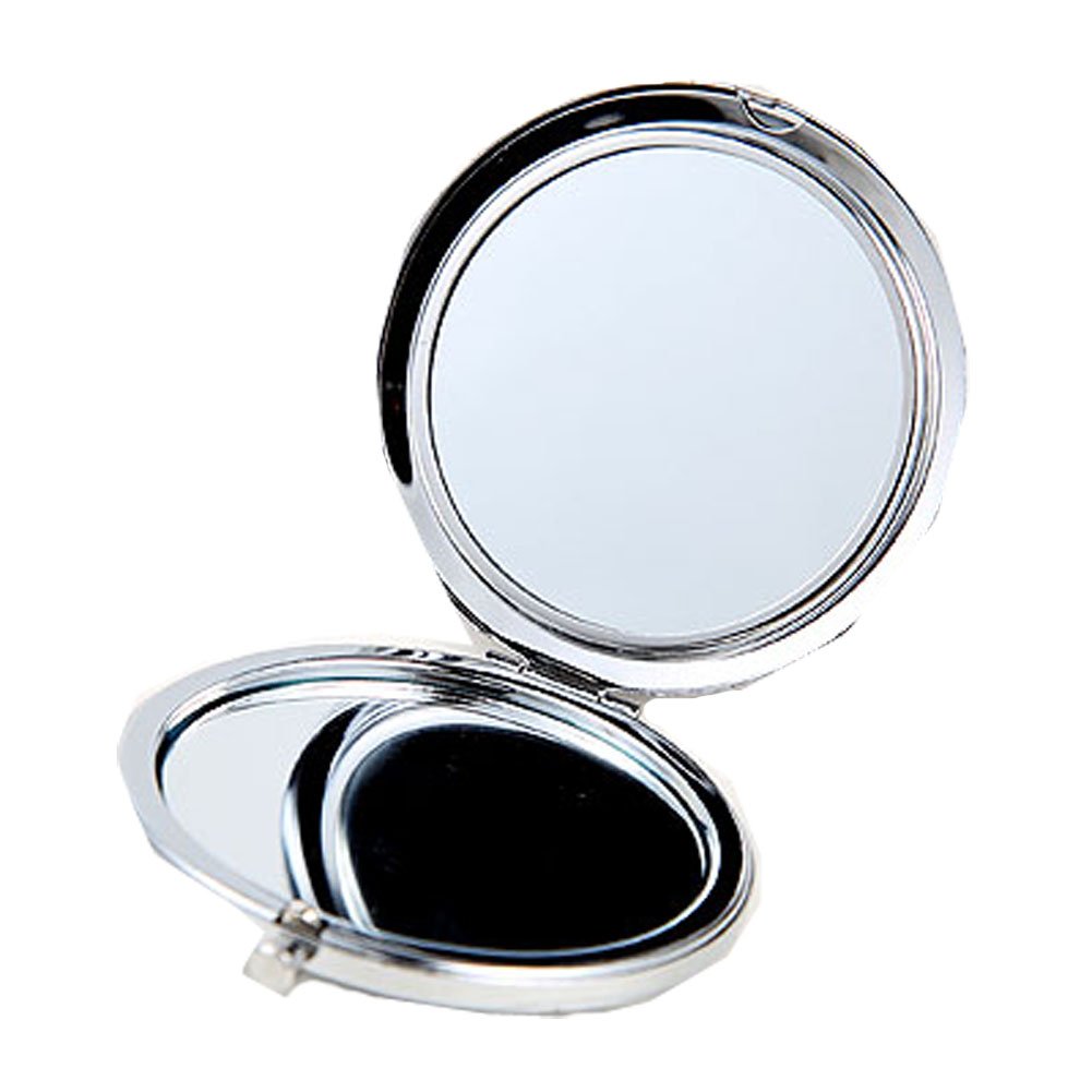 KOLIGHT Mini Portable Metal Fold Double-Sided Makeup Mirror Pink