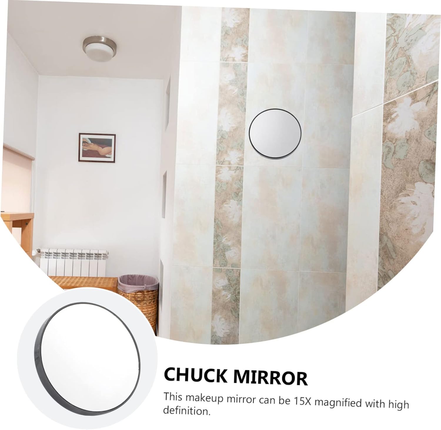 BESTYASH 15x Magnifying Round Mirror with Suction Cups