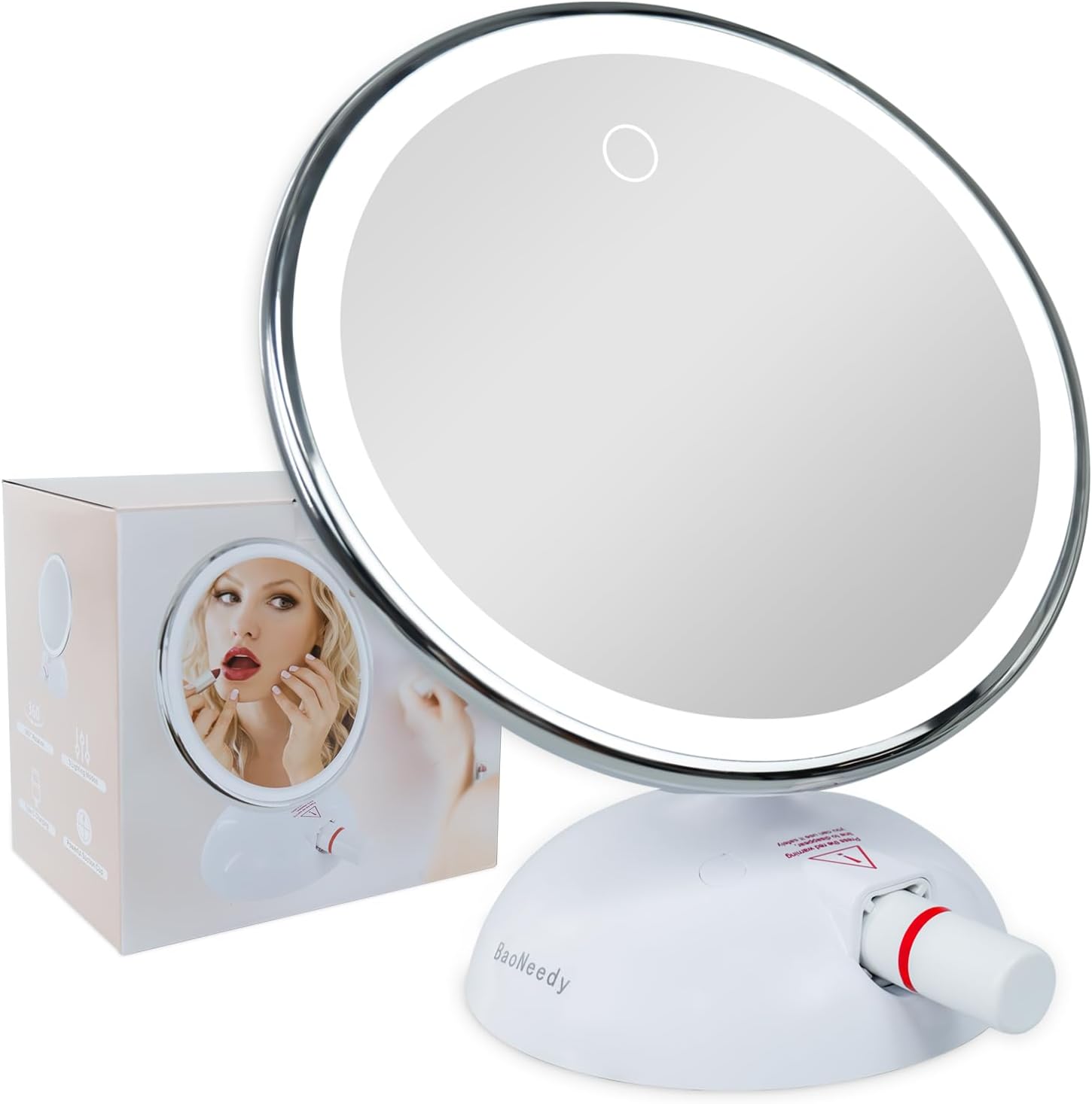BaoNeedy 10x Magnifying Mirror with Suction Cup and 360 Swivel