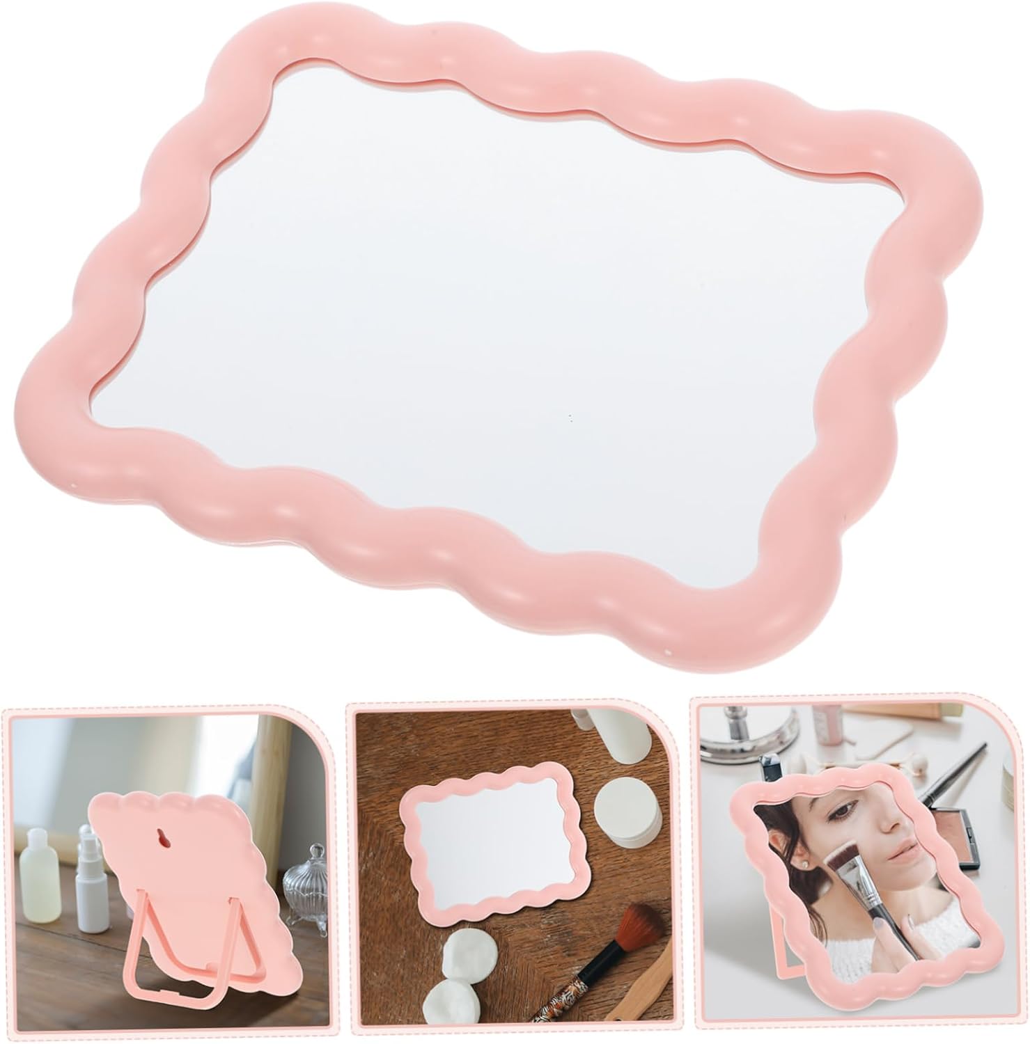 FONDOTIN Portable Wave Shaped Vanity Mirror