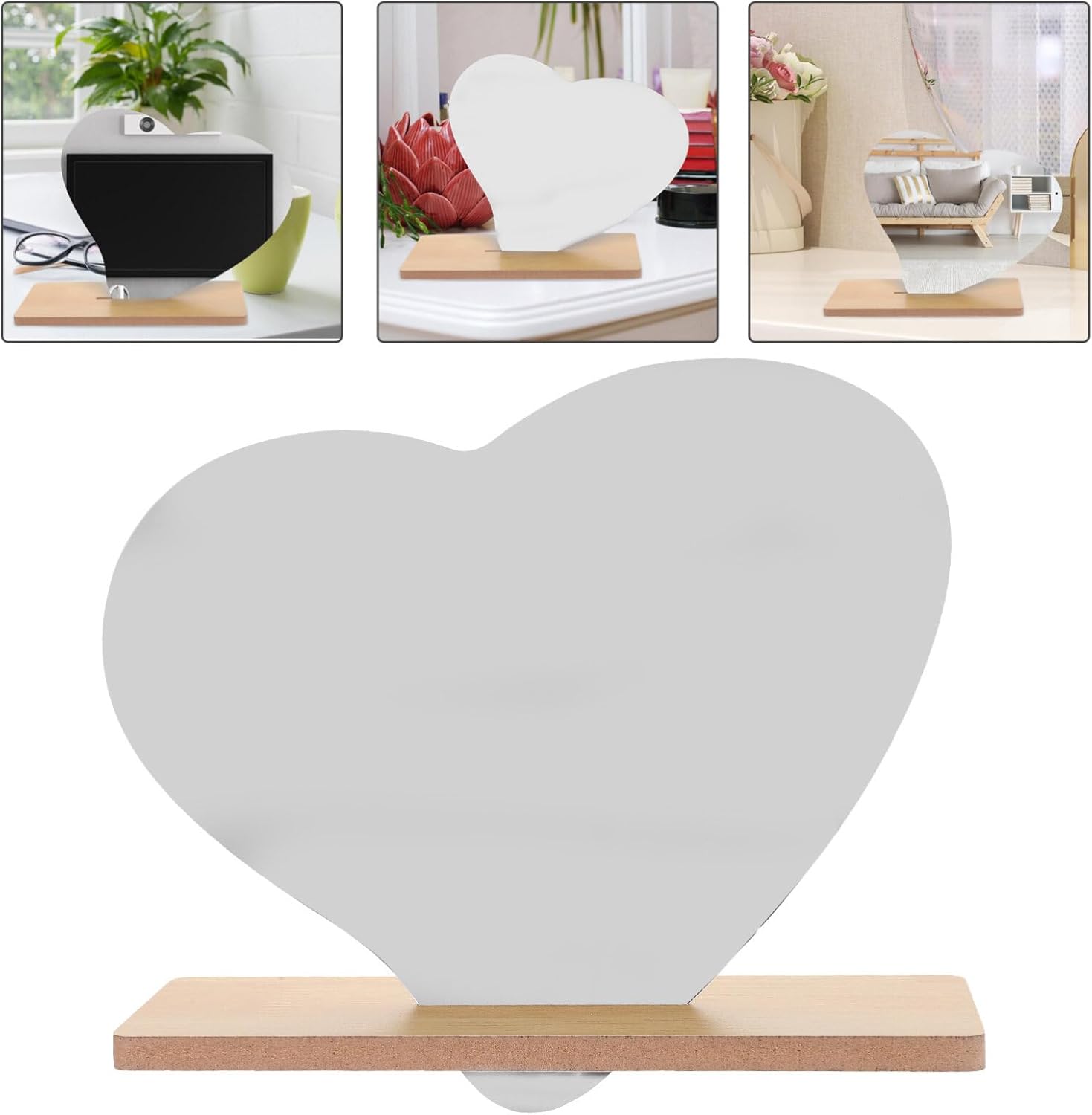Kichvoe Irregular Heart-Shaped Makeup Mirror with Base