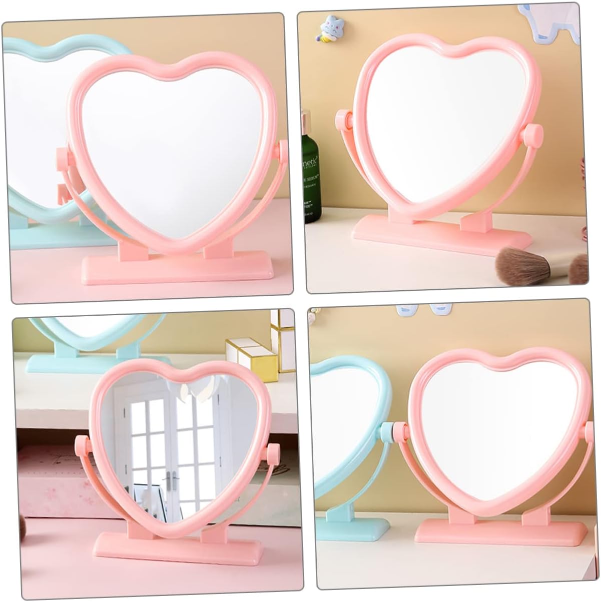 Heart Shaped Double Sided Mirror Portable Vanity Mirror