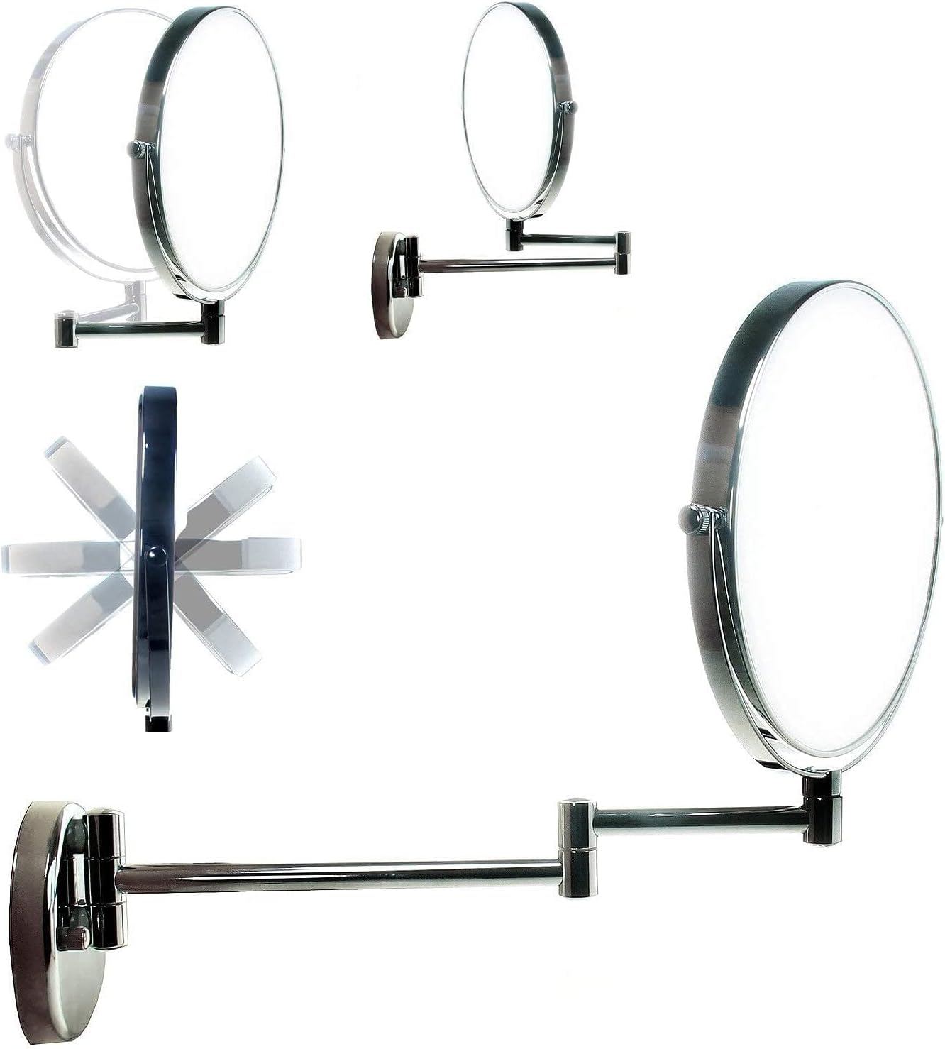 AMHIL Foldable Two-Sided Vanity Mirror Wall Mount