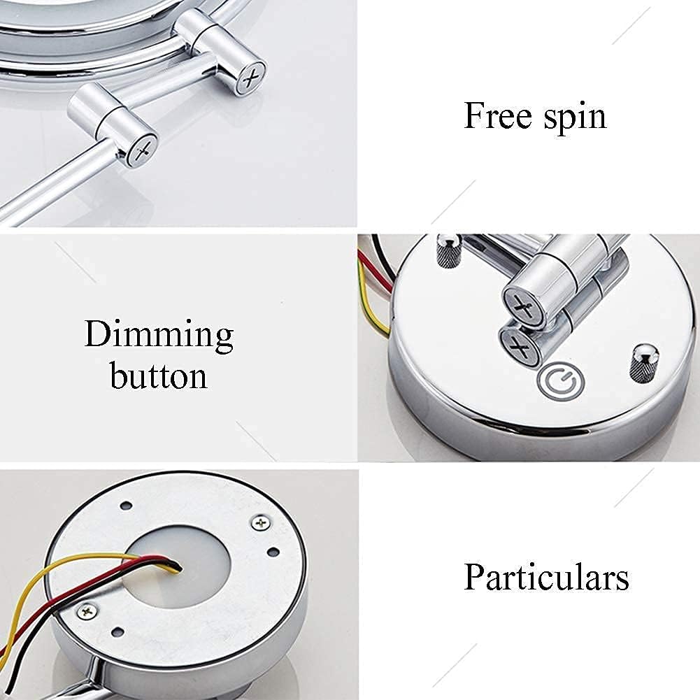 DEIHGE 8 Inch Double-Sided Magnifying Vanity Mirror with LED
