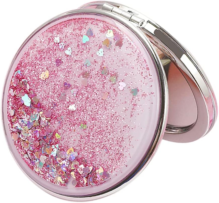 AKOAK Compact Travel Mirror with 2x Magnifying Glass
