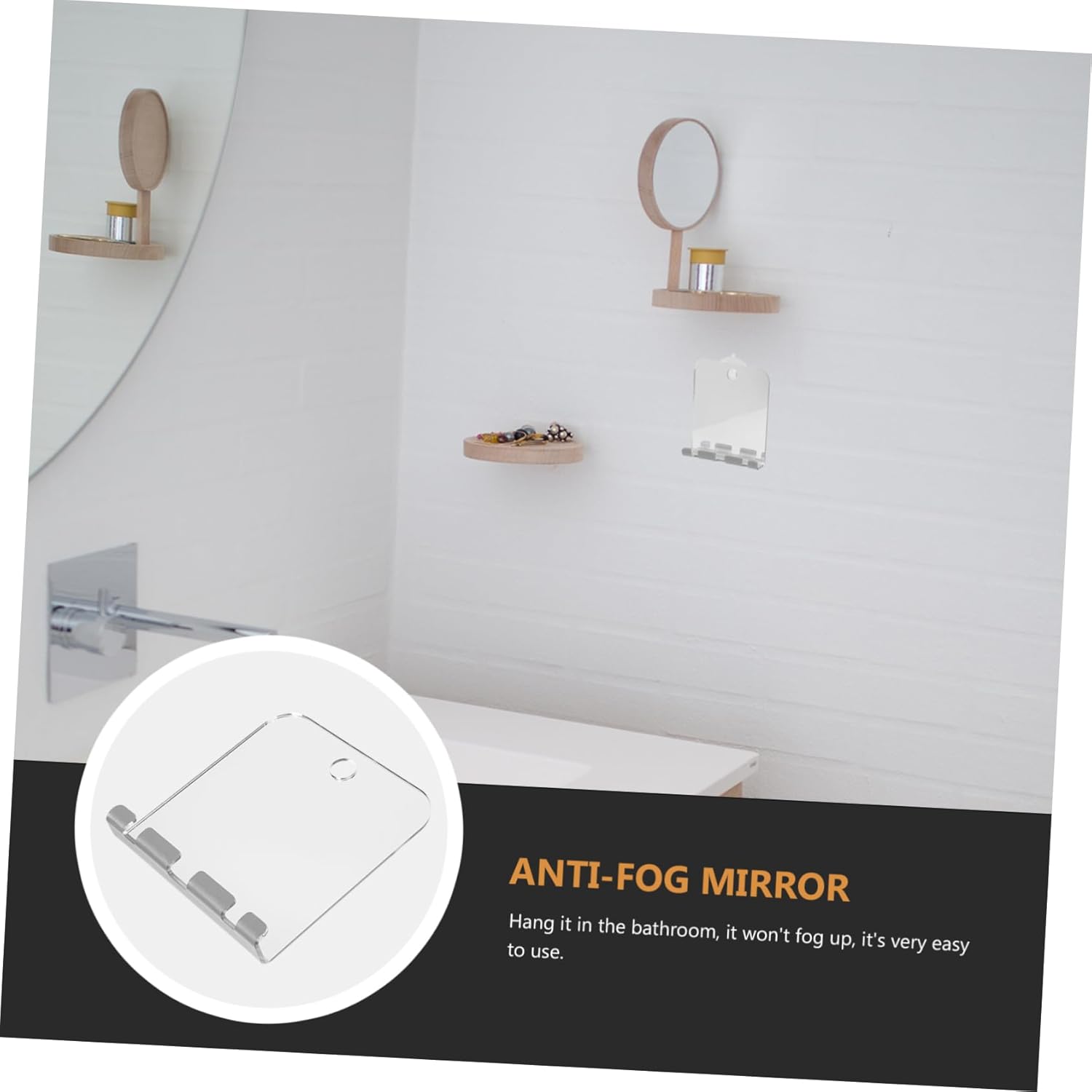 DECHOUS 5x7 Inch Travel Makeup Mirror for Shower and Bathroom