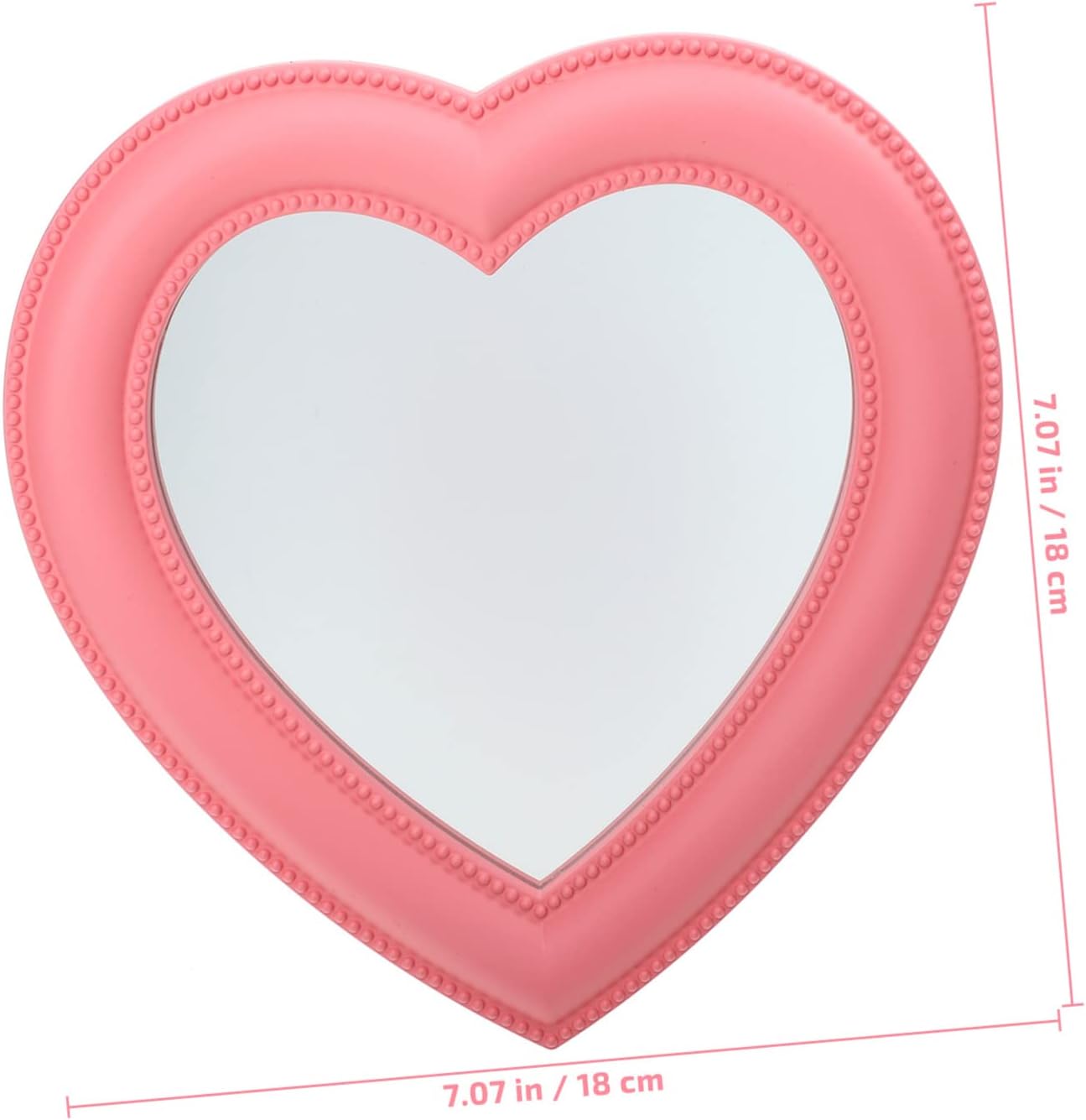 FRCOLOR Heart Shape Dresser Mirror Dual Use 1