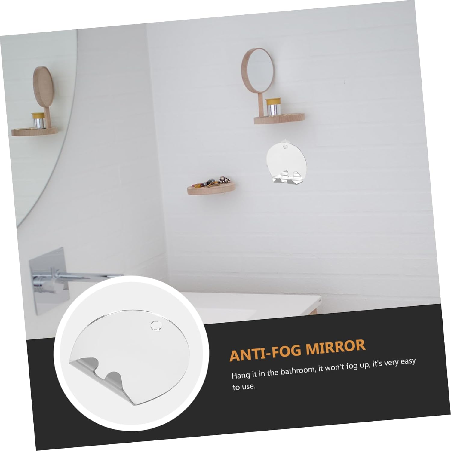 Vaguelly Fogless Travel Mirror for Shaving