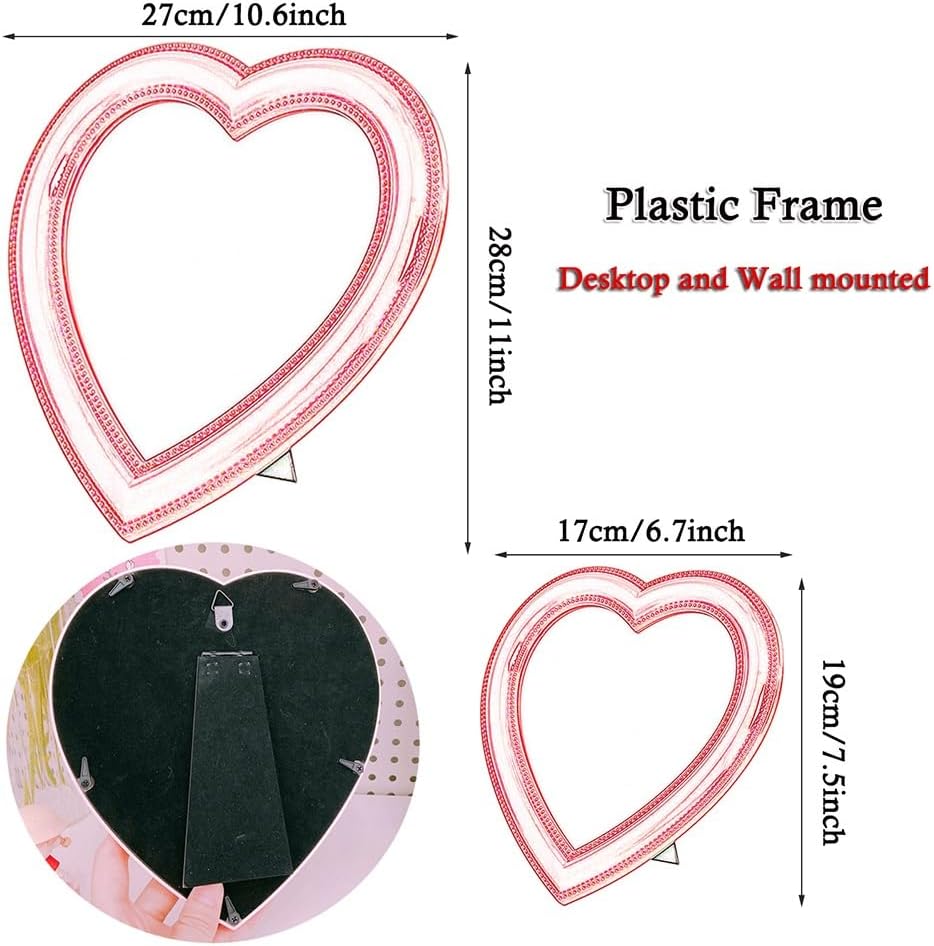 Heart Shaped Makeup Mirror Wall and Table Top Mount