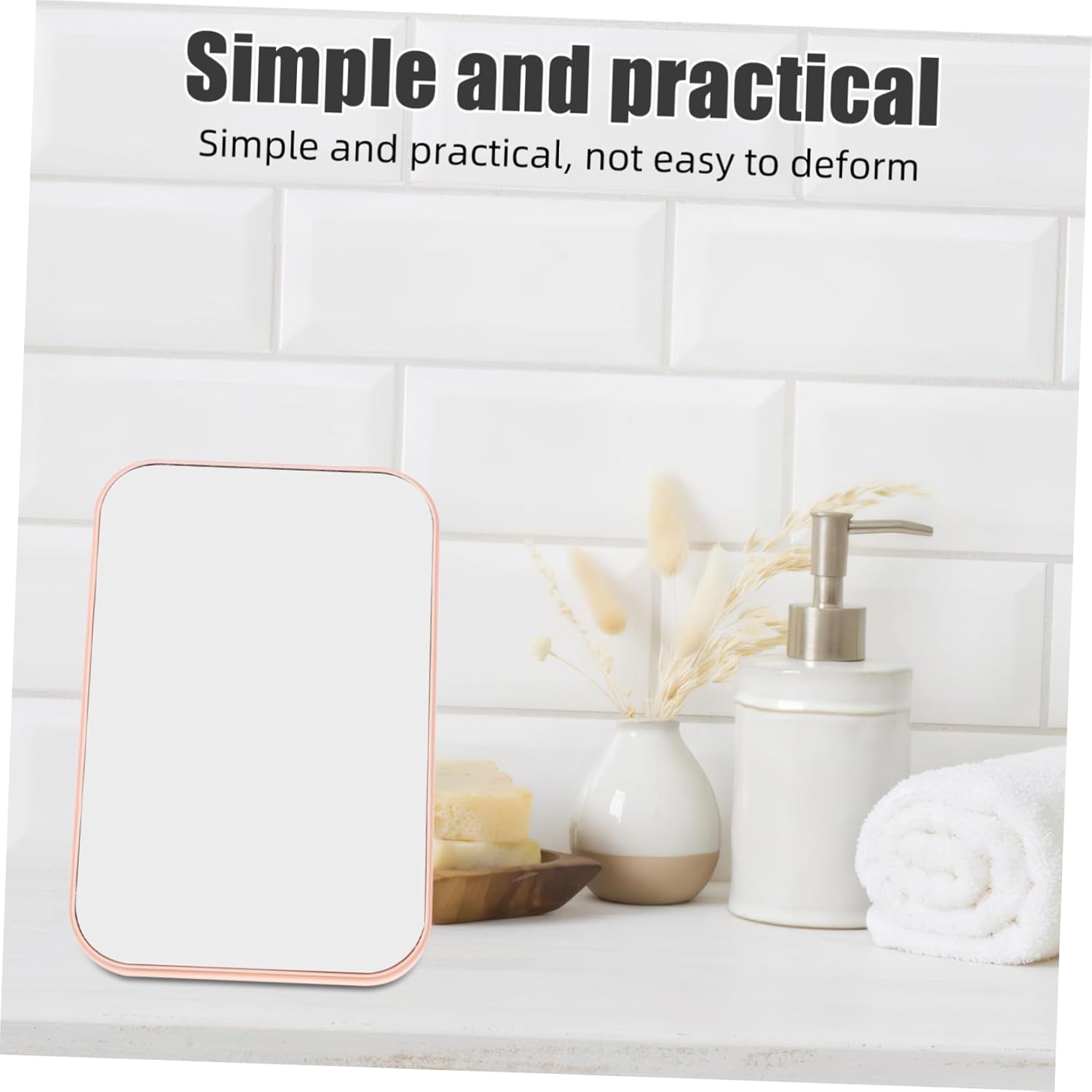 WRITWAA 2pcs Portable Makeup Mirror with Stand