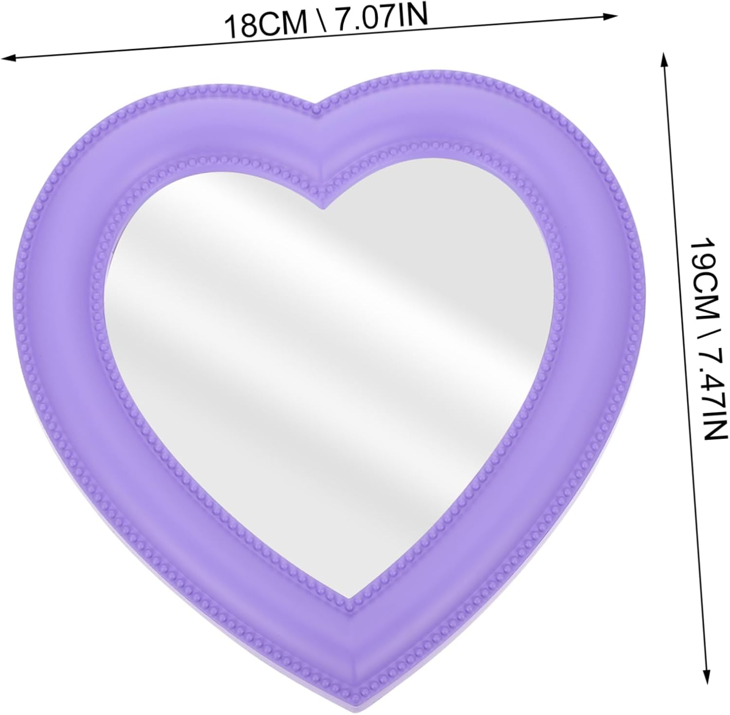 Cute Heart-Shaped Rotating Makeup Mirror