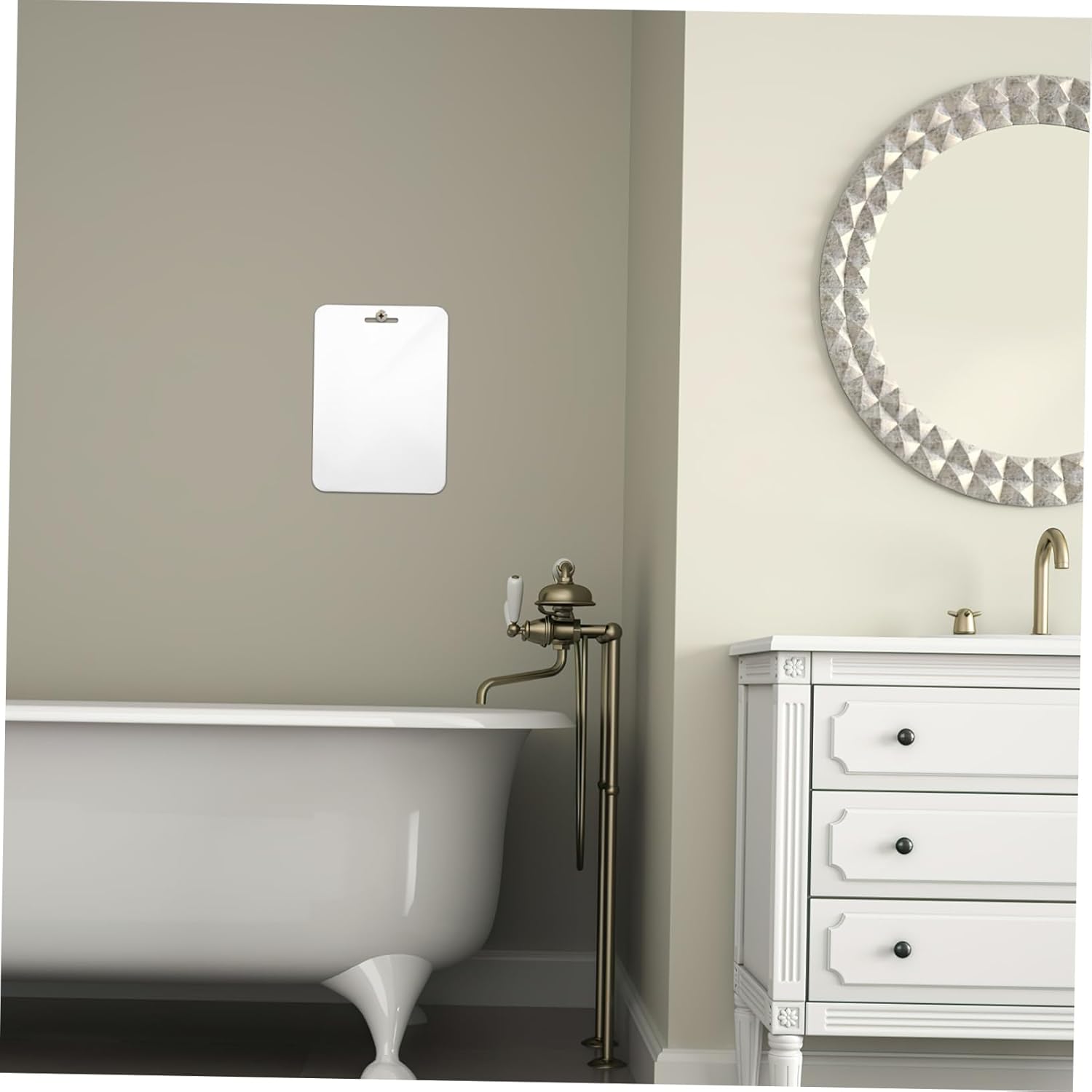 30x20cm Acrylic Hanging Shower Mirror with LED Lighting