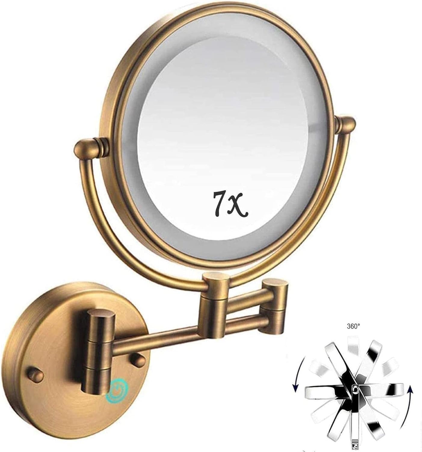 DEIHGE Makeup Mirror with LED Lights and 7X Magnification