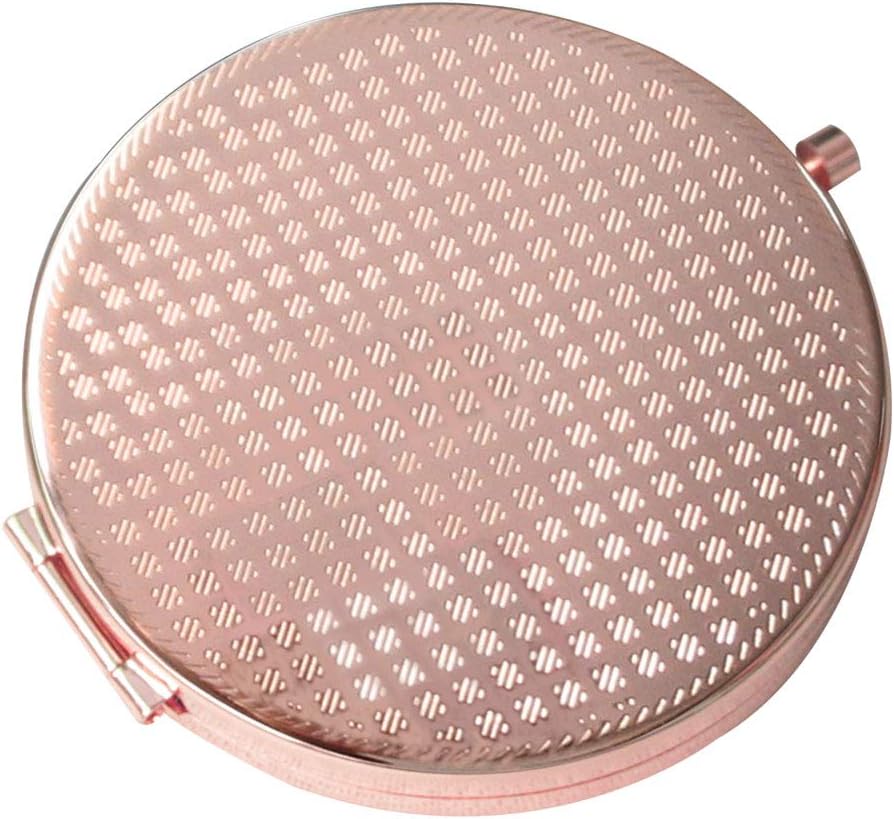 YCKMD Folding Pocket Mirror with Pink Flower Design