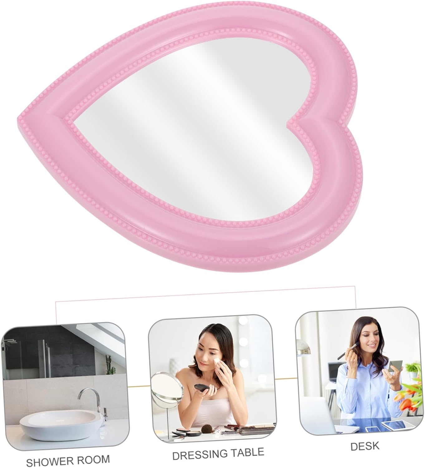 Mikinona Heart Shaped Vanity Mirror for Desk