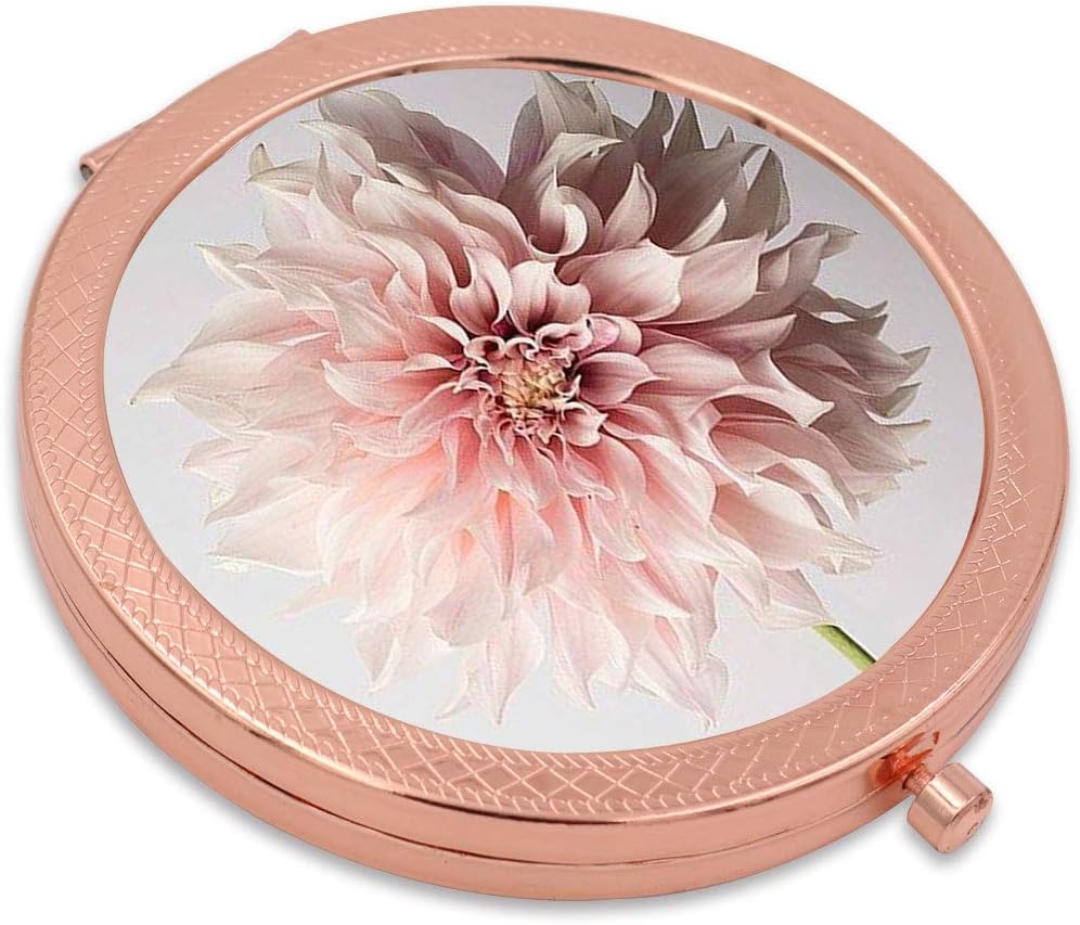 YCKMD Folding Pocket Mirror with Pink Flower Design