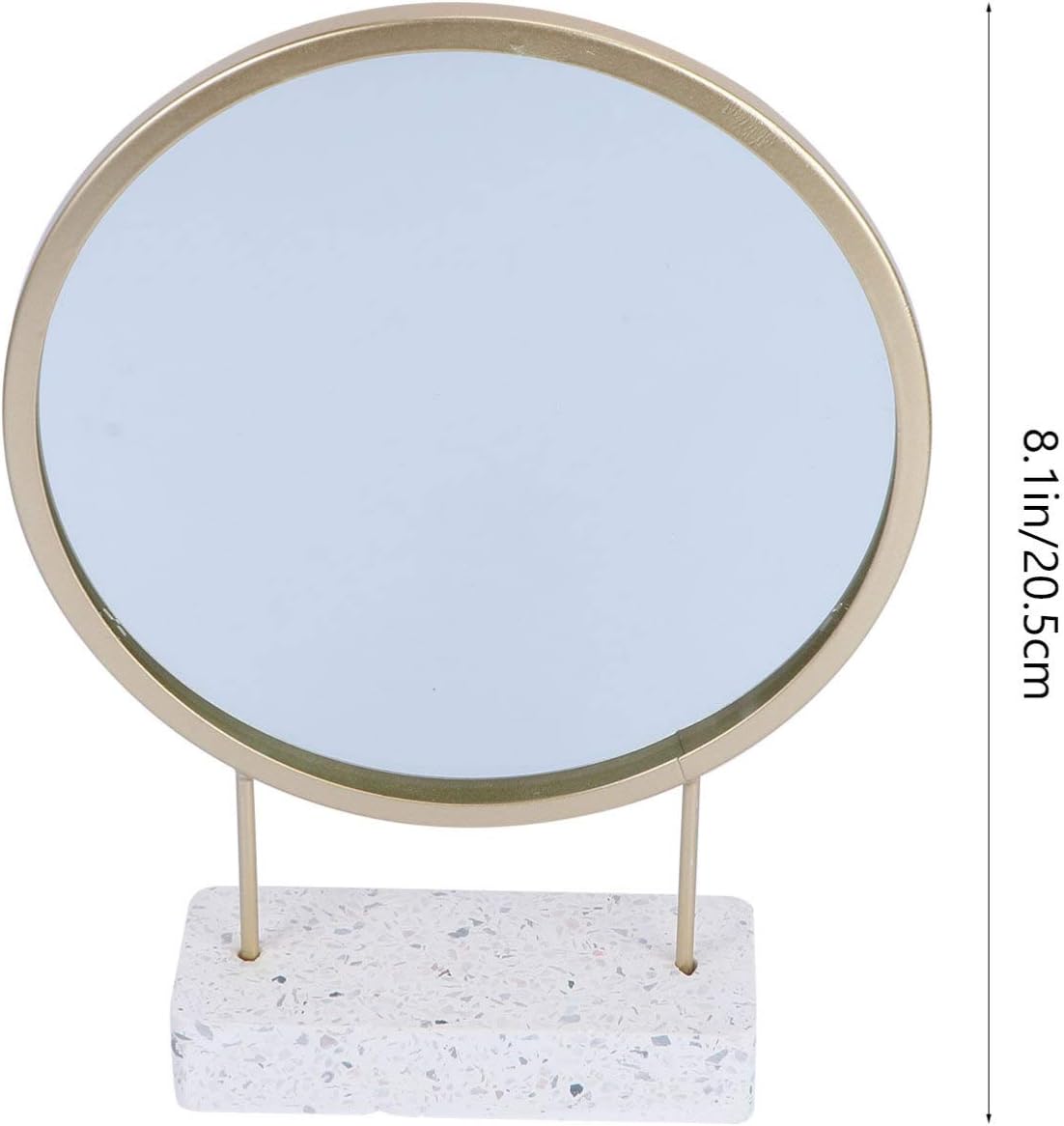 EXCEART Round Mirror with Stand for Bathroom Vanity